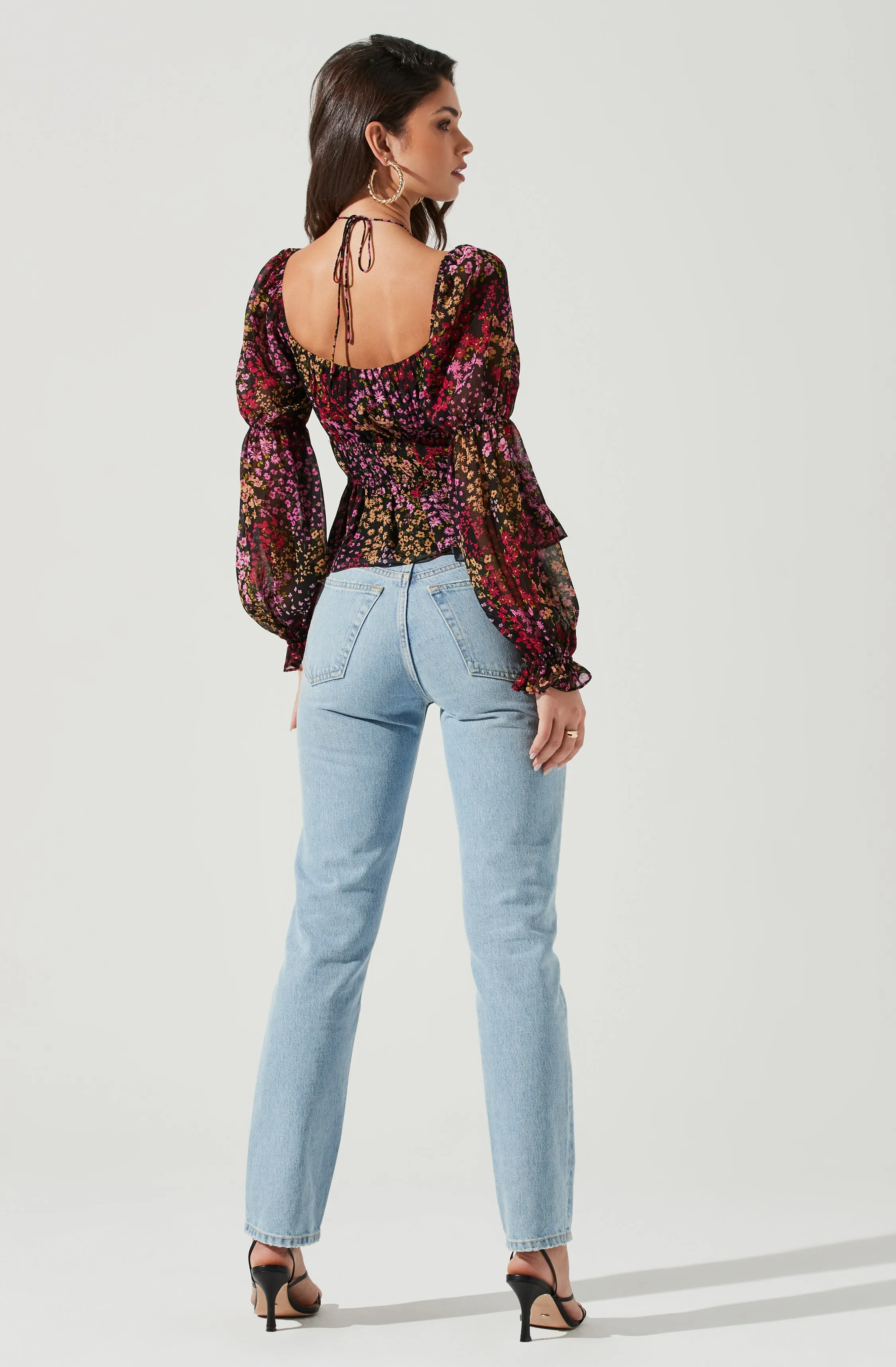 Bloomfield Floral Halter Long Sleeve Top sold by Astr product image thumbnail 4