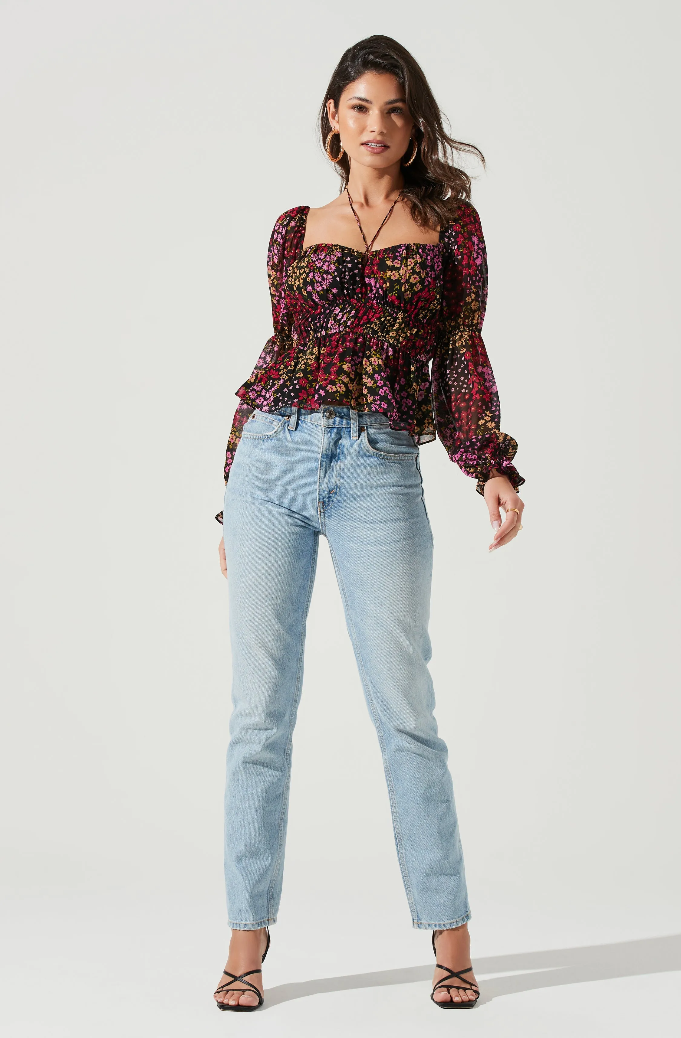 Bloomfield Floral Halter Long Sleeve Top sold by Astr product image thumbnail 2