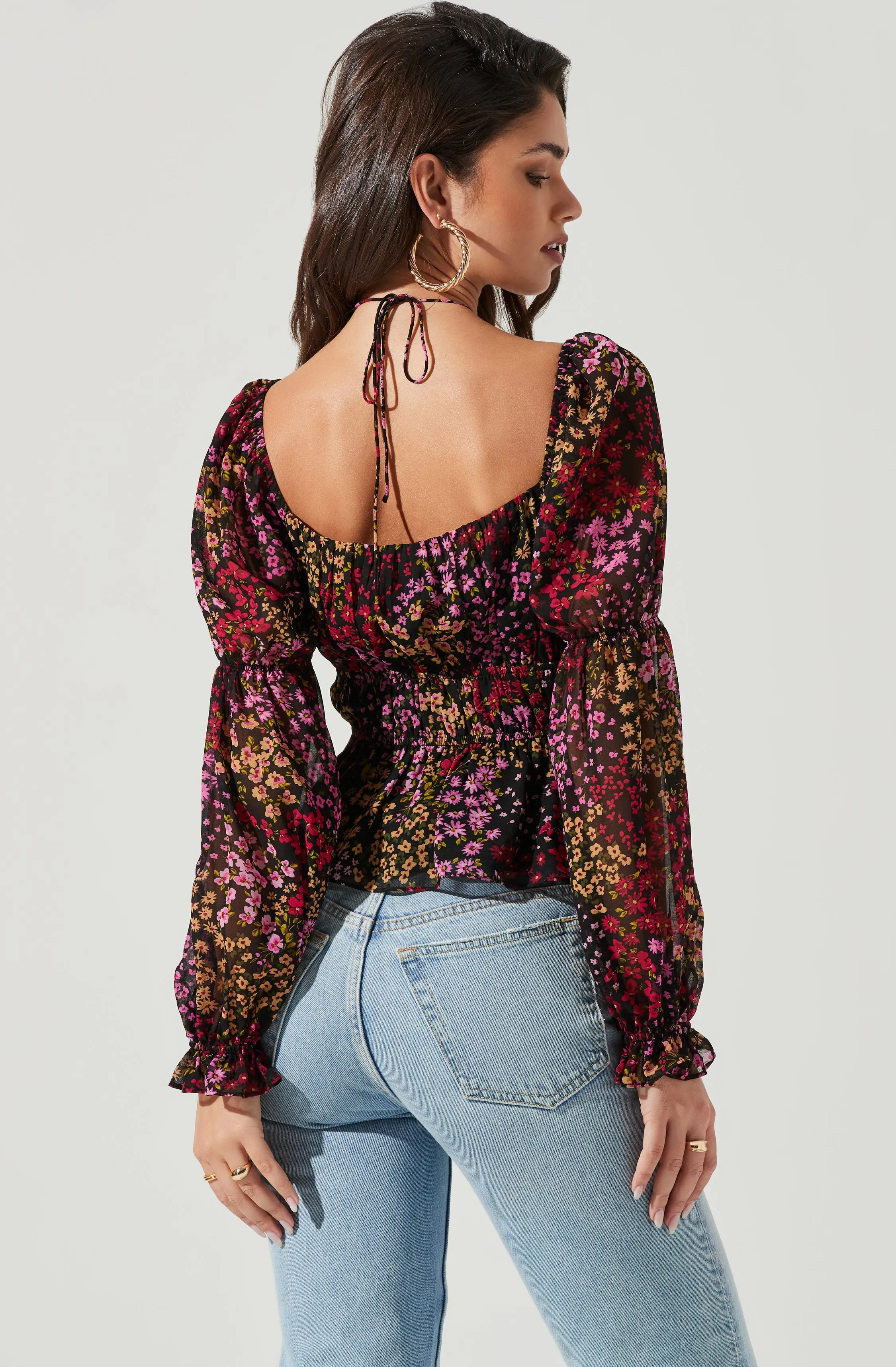 Bloomfield Floral Halter Long Sleeve Top sold by Astr product image thumbnail 5