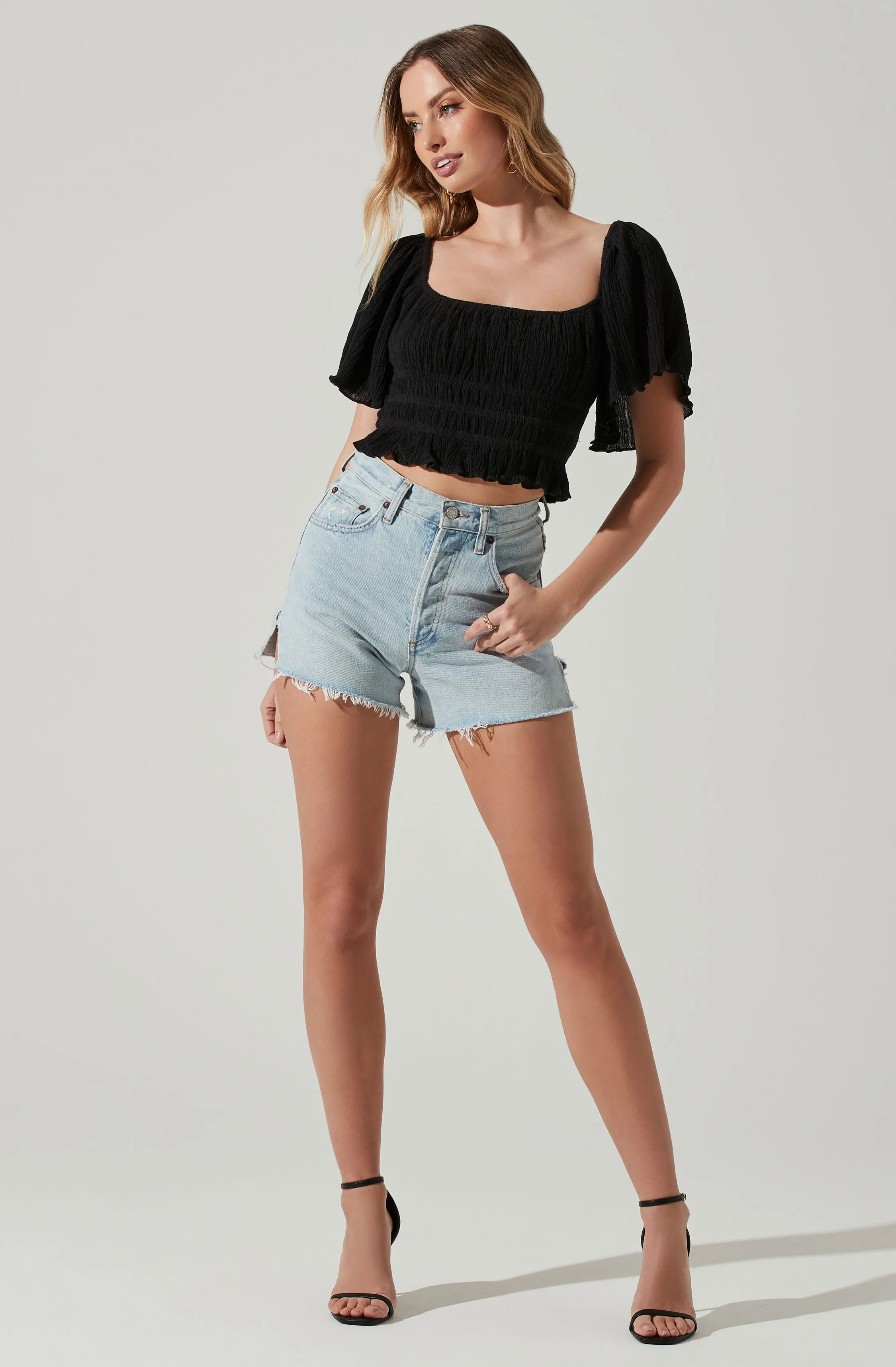 Flutter Sleeve Lace Back Top sold by Astr product image thumbnail 4