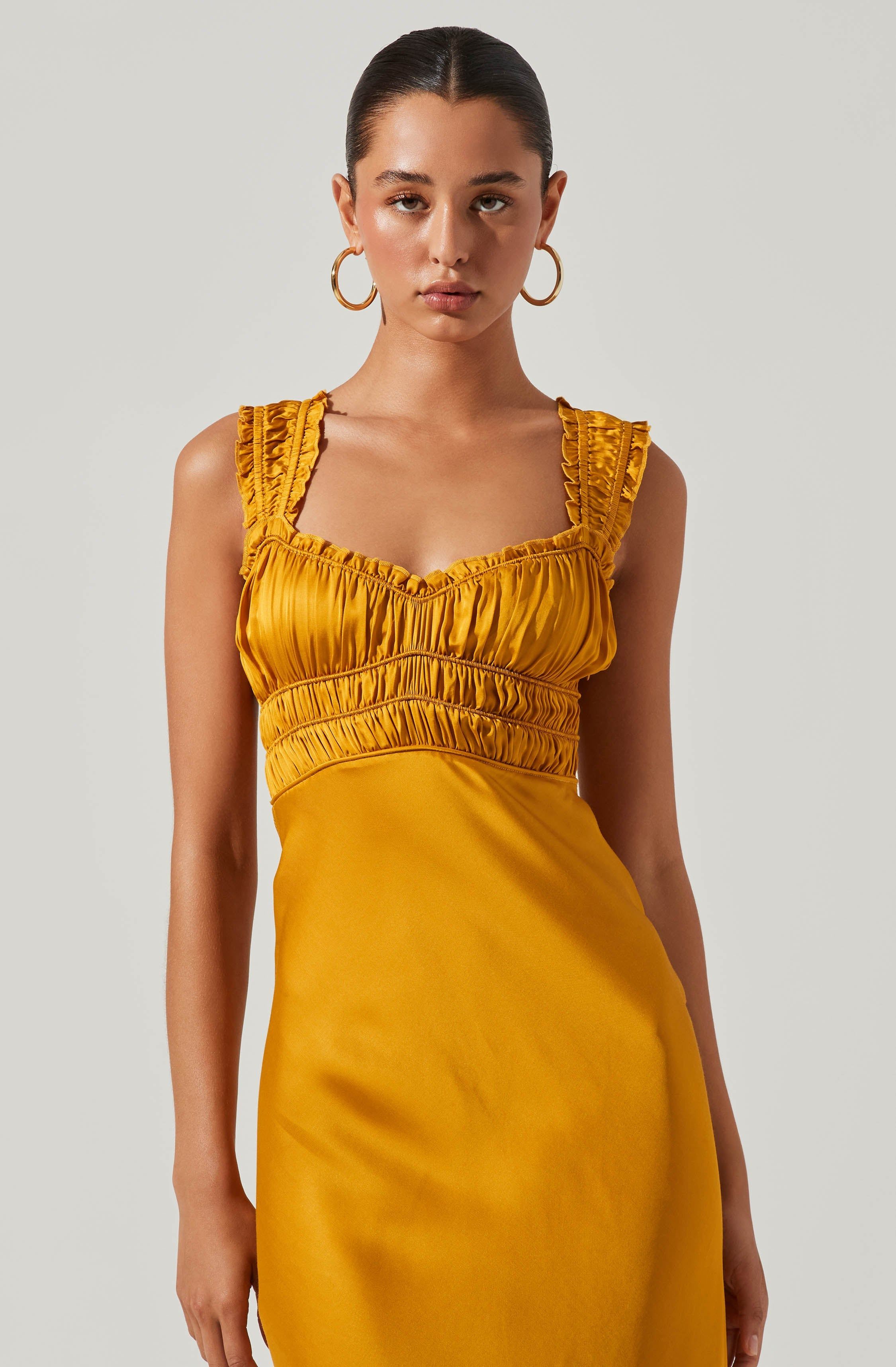 Enola Satin Smocked Midi Dress sold by Astr product image thumbnail 2