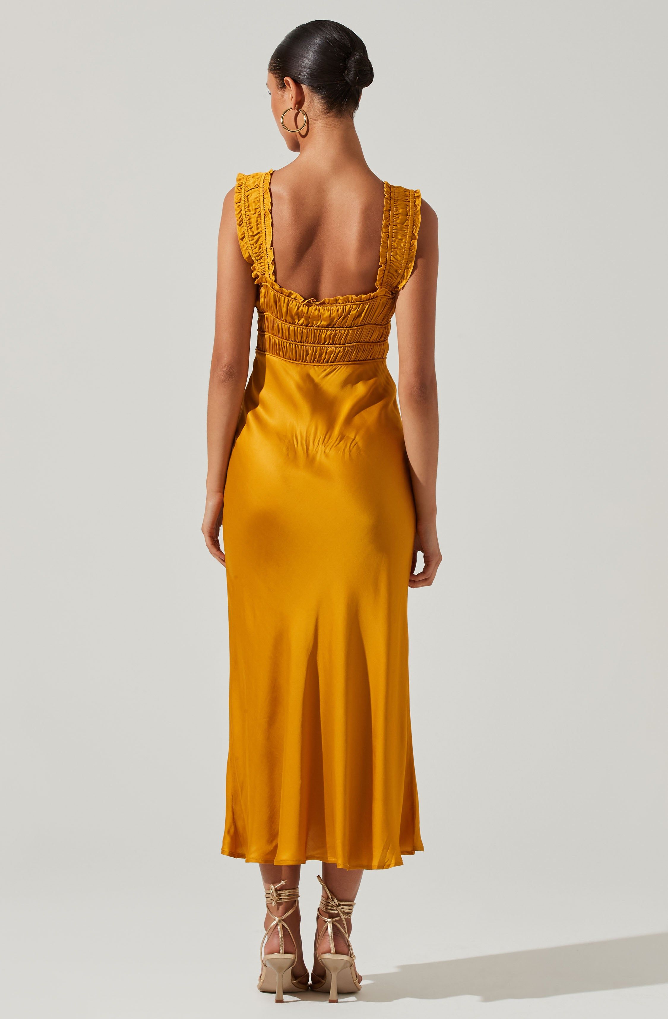 Enola Satin Smocked Midi Dress sold by Astr product image thumbnail 4