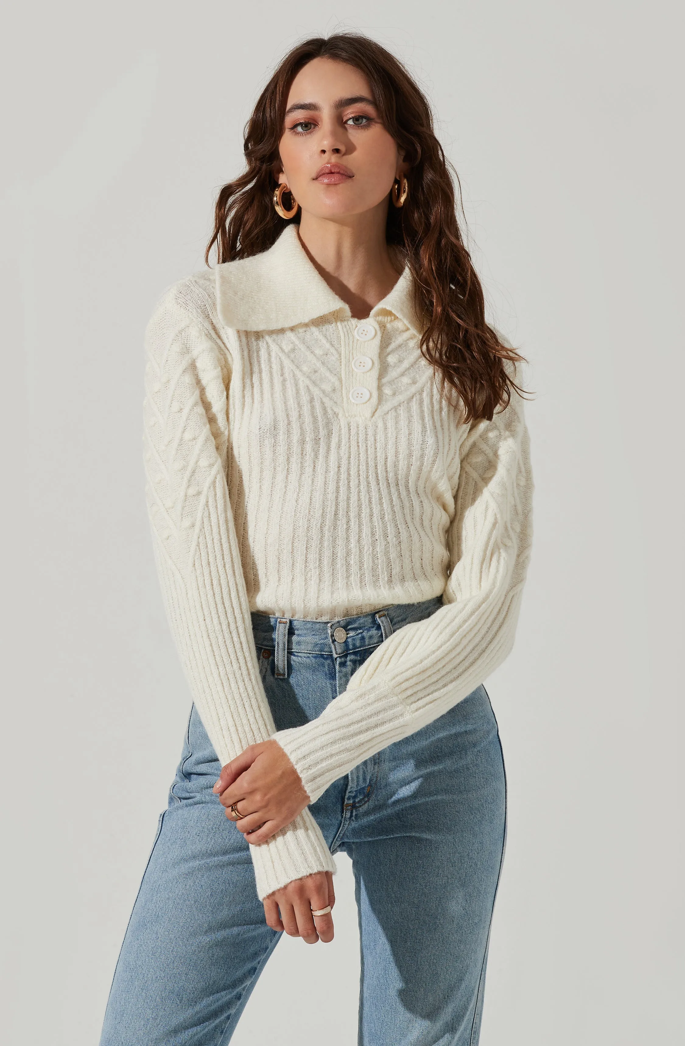 Button Polo Sweater sold by Astr product image thumbnail 3
