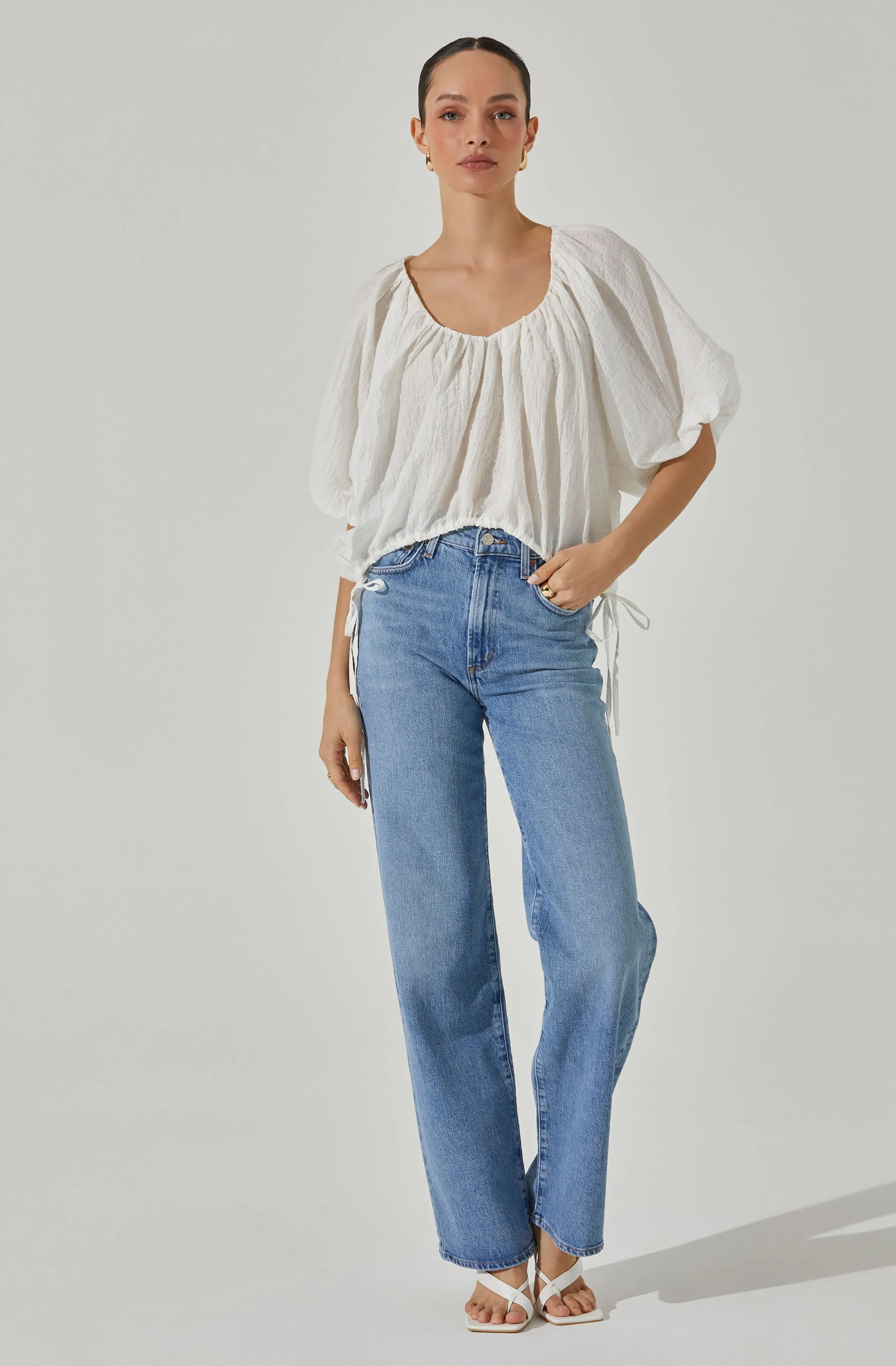 Side Tie Dolman V-neck Top sold by Astr product image thumbnail 2