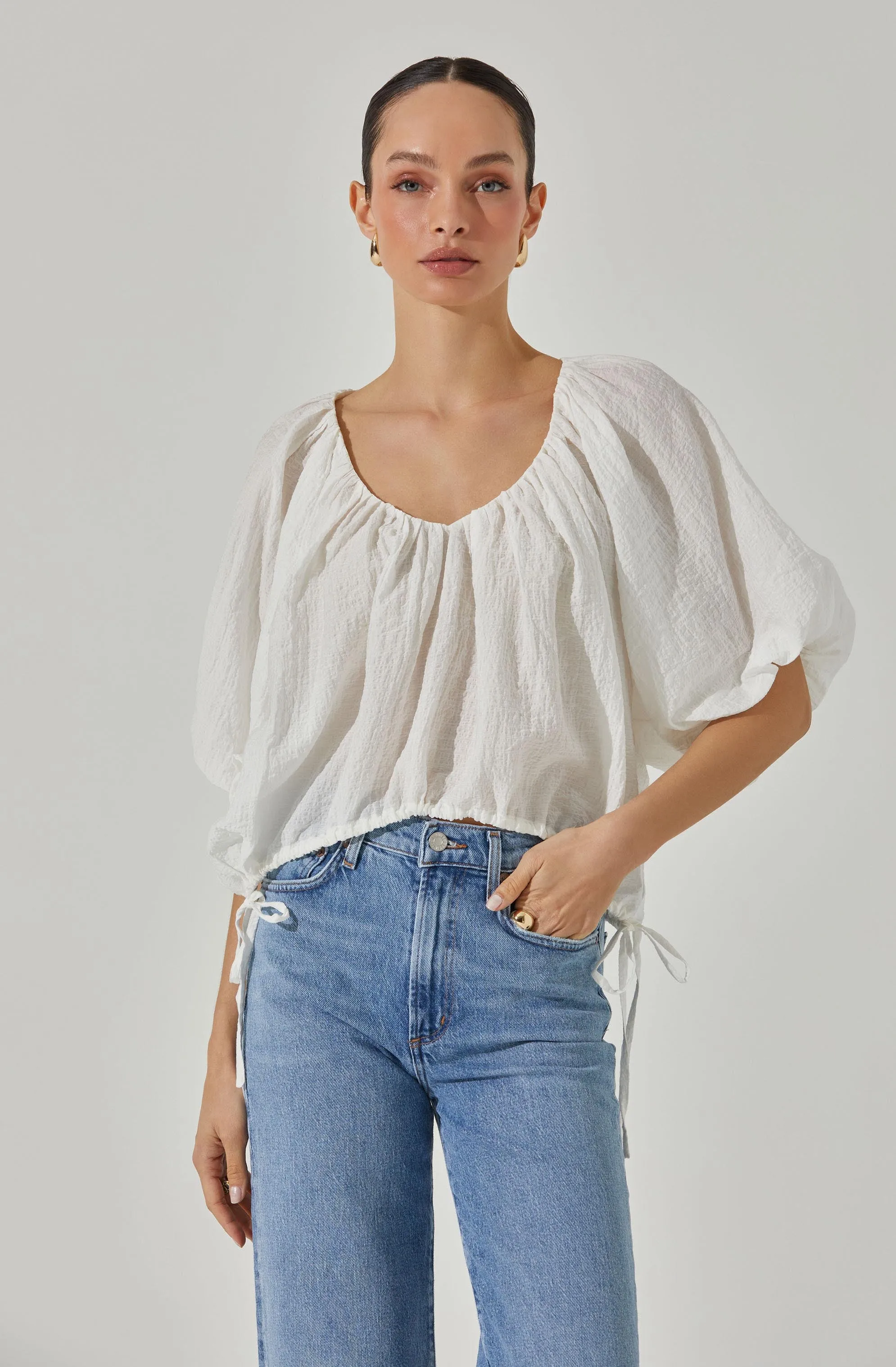 Side Tie Dolman V-neck Top sold by Astr product image thumbnail 3