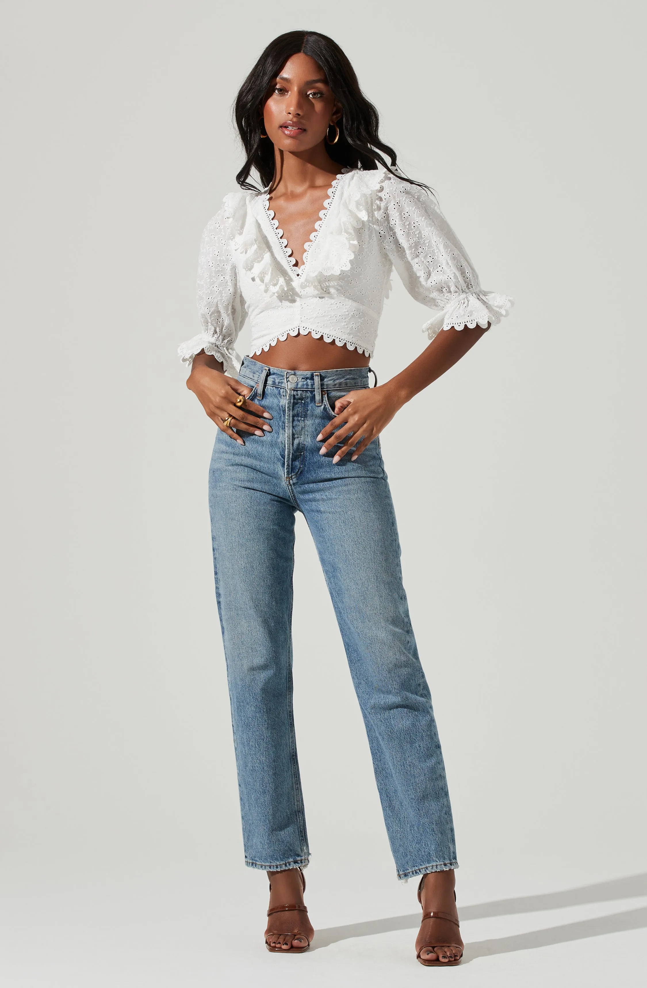 Eyelet Lace Up Back Top sold by Astr product image thumbnail 5