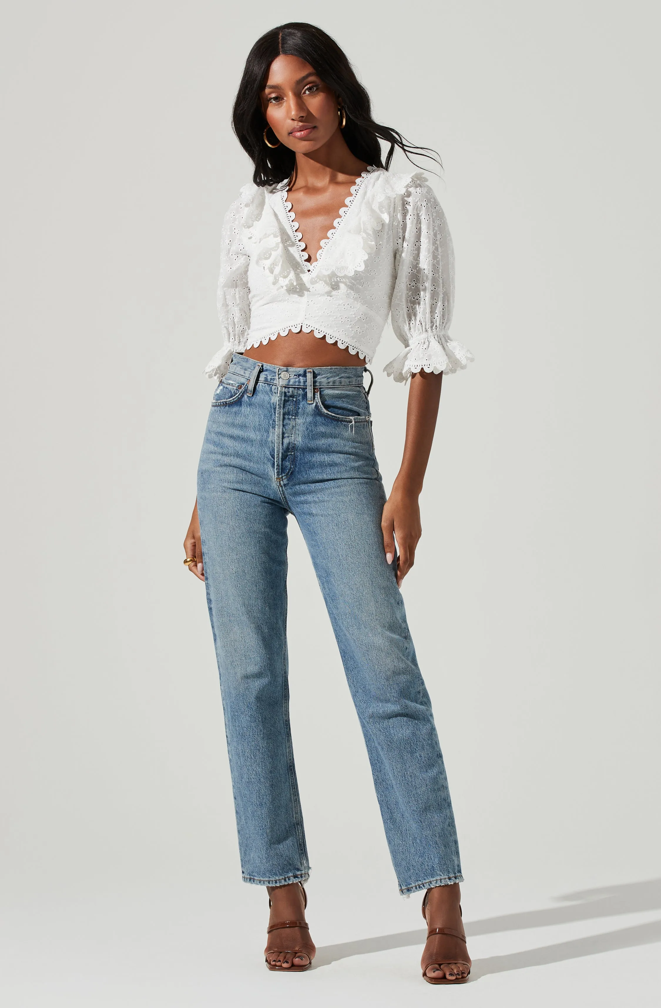 Eyelet Lace Up Back Top sold by Astr product image thumbnail 3