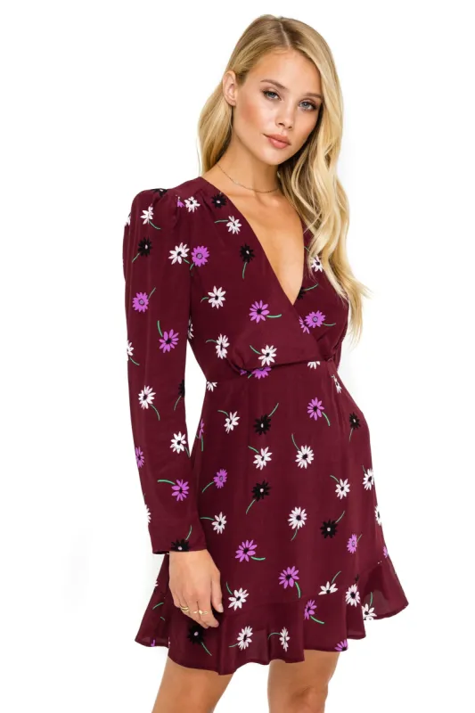 Puff Sleeve A-Line Floral Dress sold by Astr