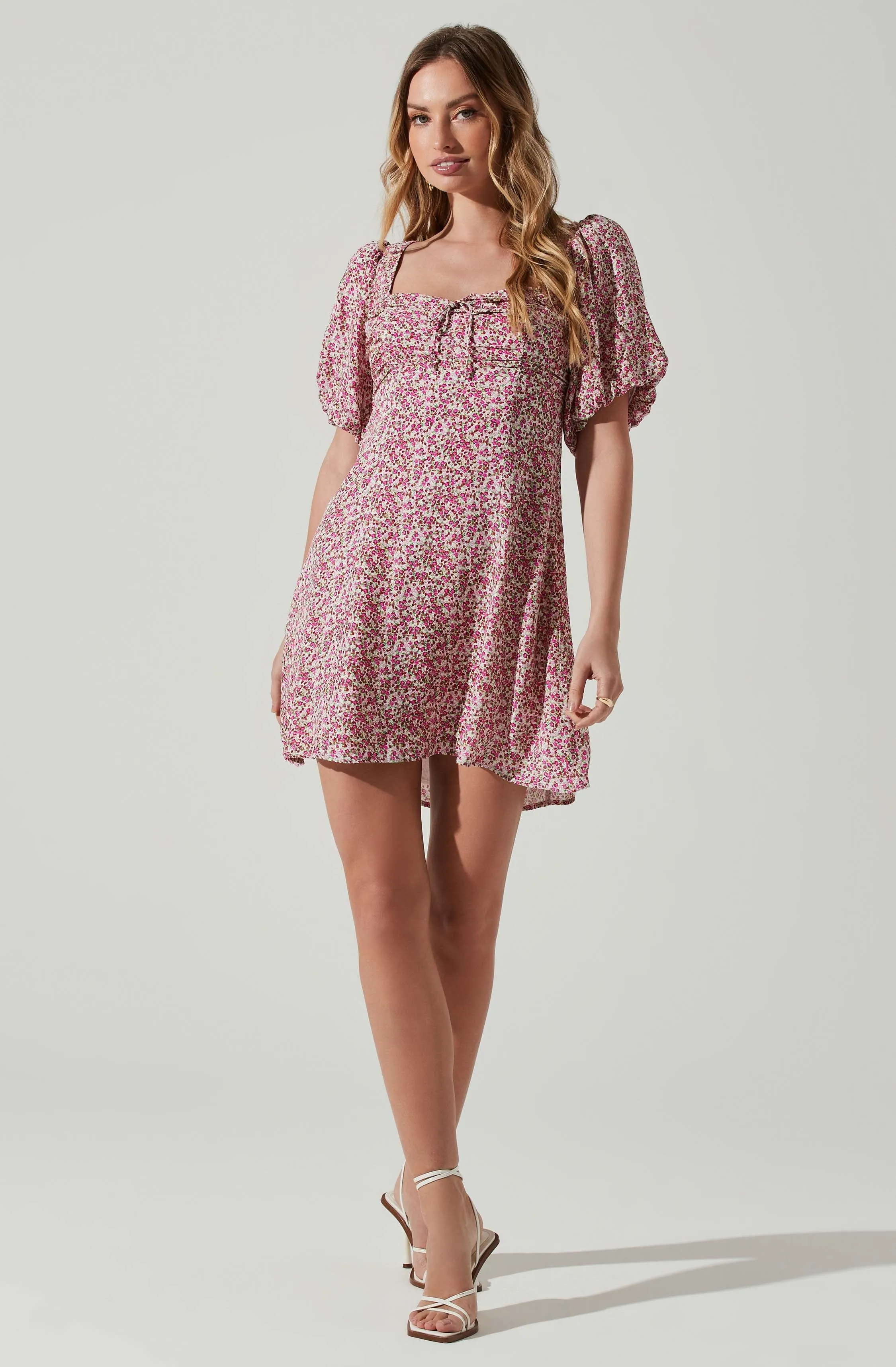 Floral Puff Sleeve Mini Dress sold by Astr product image thumbnail 3