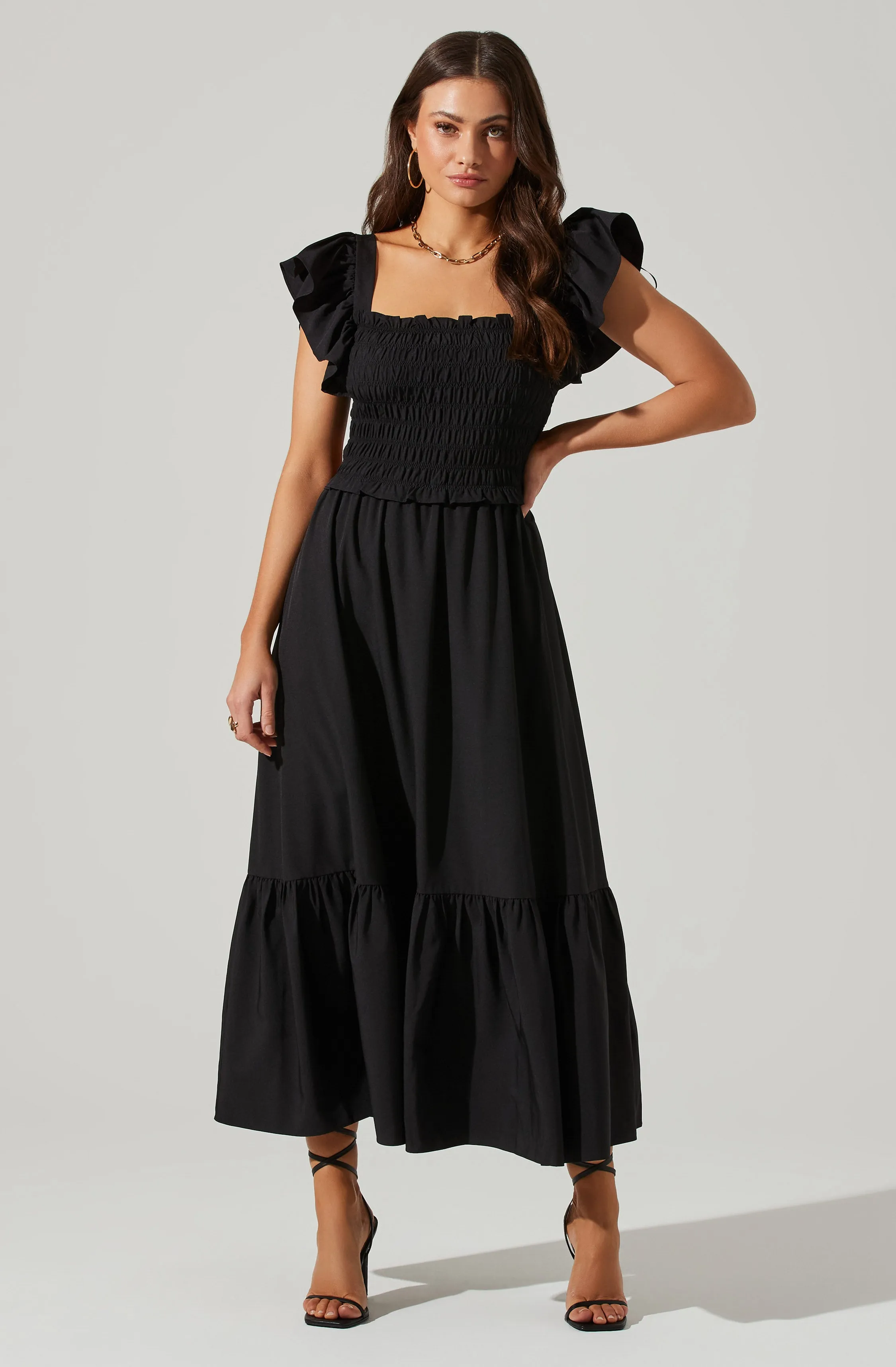 Flutter Sleeve Midi Dress sold by Astr