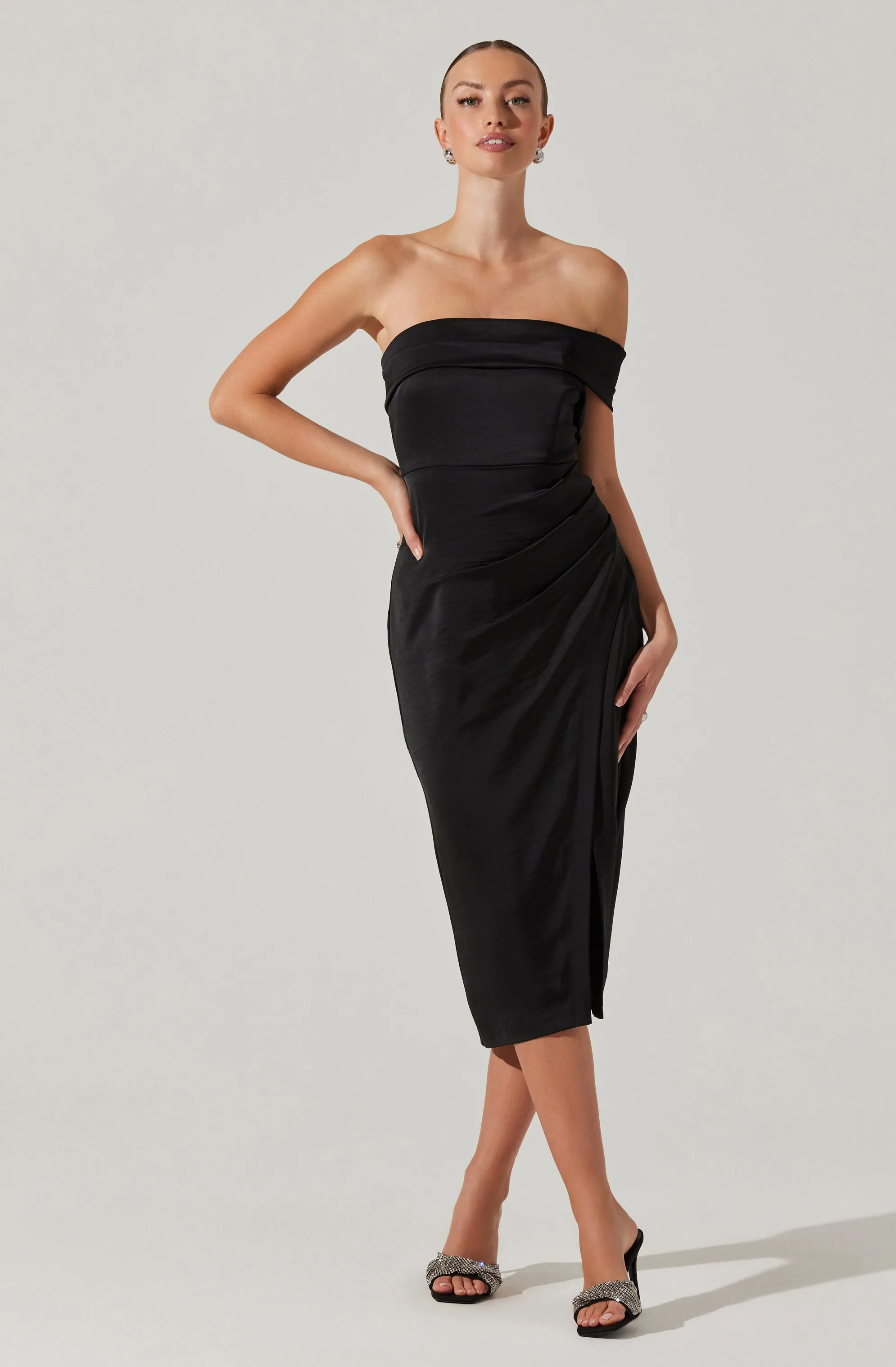 Gwyneria Off Shoulder Midi Dress sold by Astr product image thumbnail 3