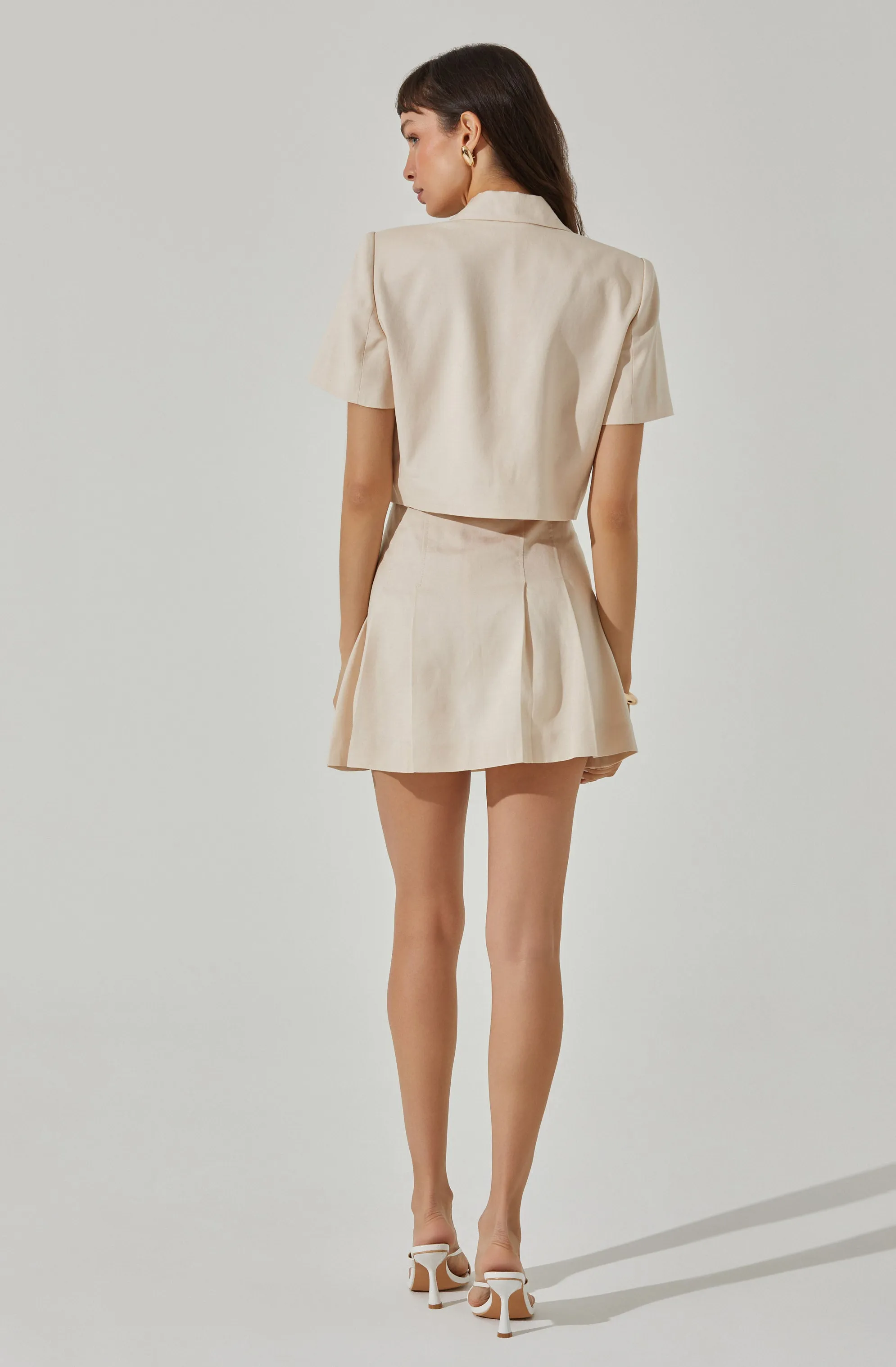 Cropped Linen Blazer sold by Astr product image thumbnail 4