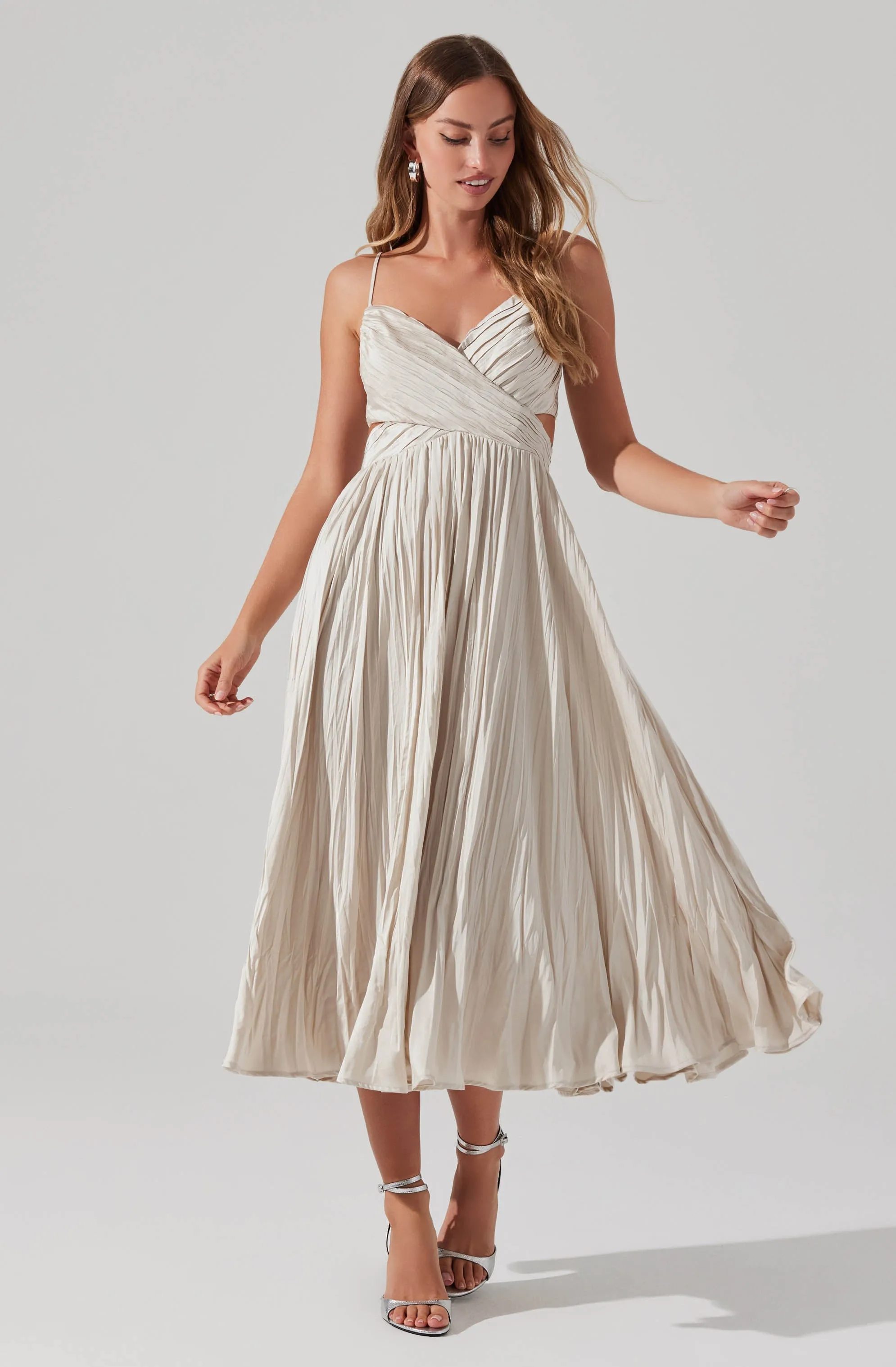 Capitola Pleated Midi Dress sold by Astr
