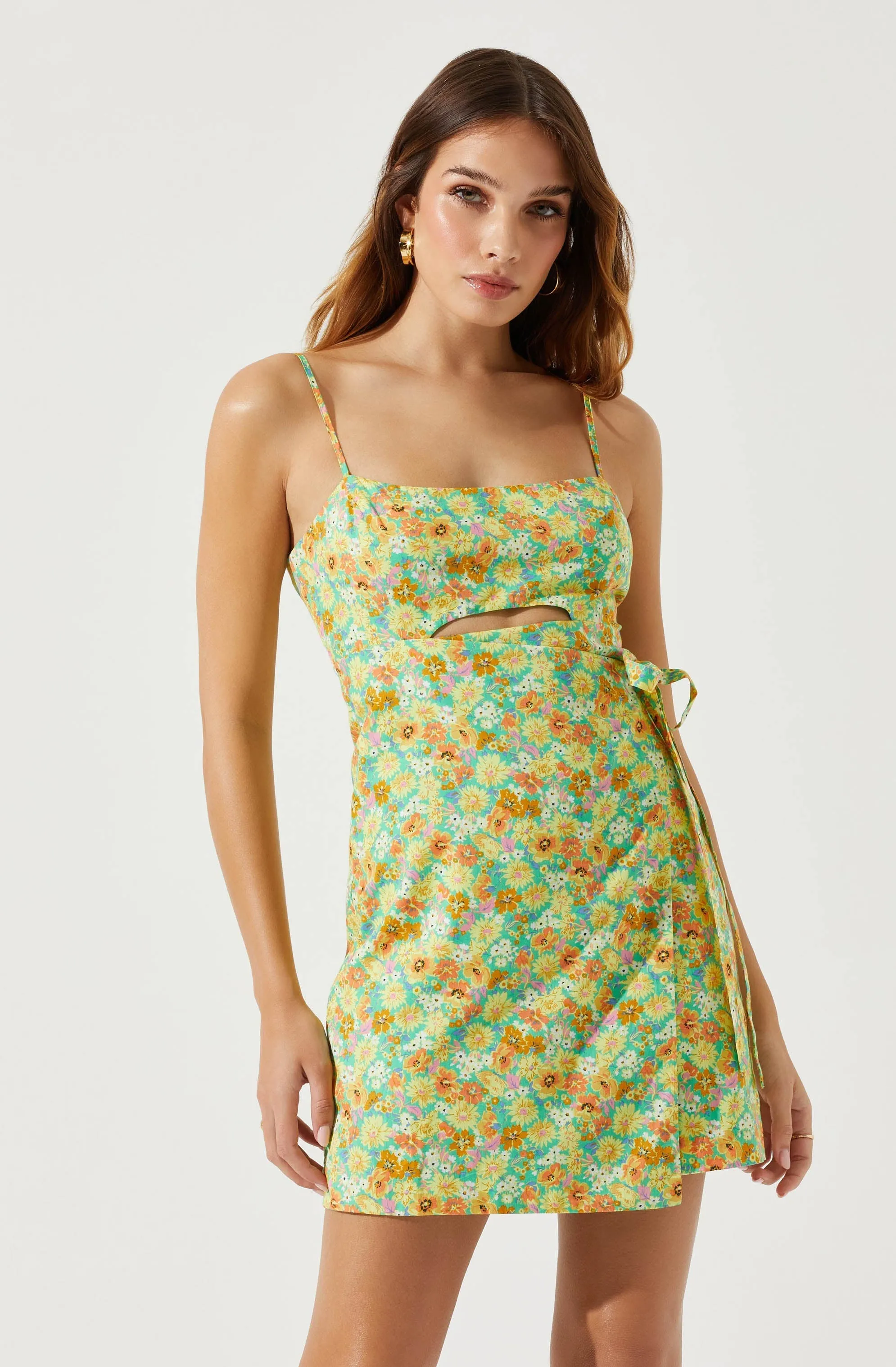Keyhole Wrap Floral Mini Dress sold by Astr product image thumbnail 4