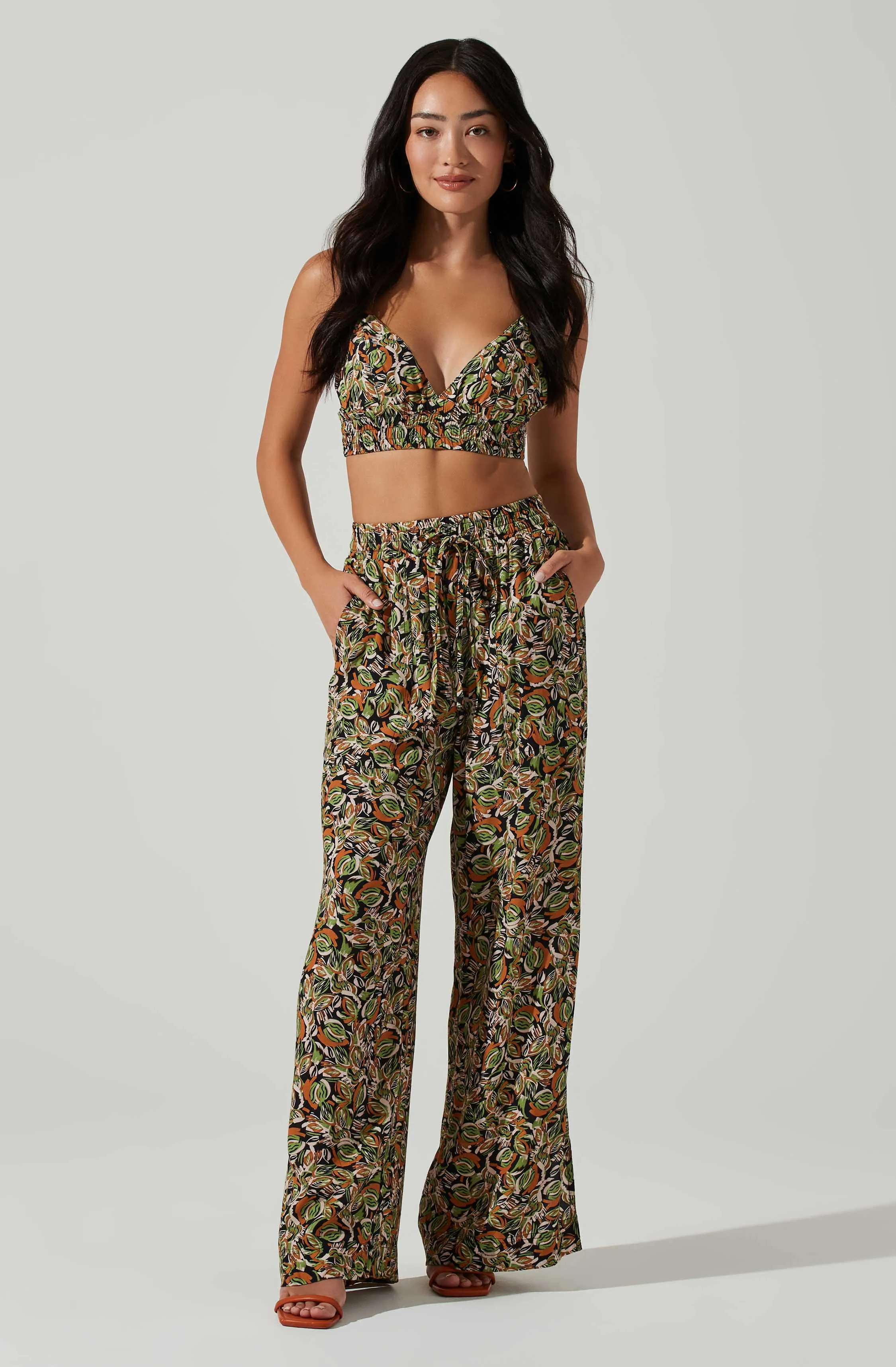 Femi Abstract Print Wide Leg Pants sold by Astr