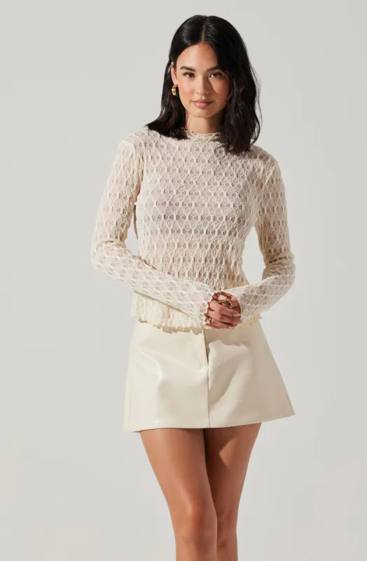 Dorset Sheer Mock Neck Top sold by Astr