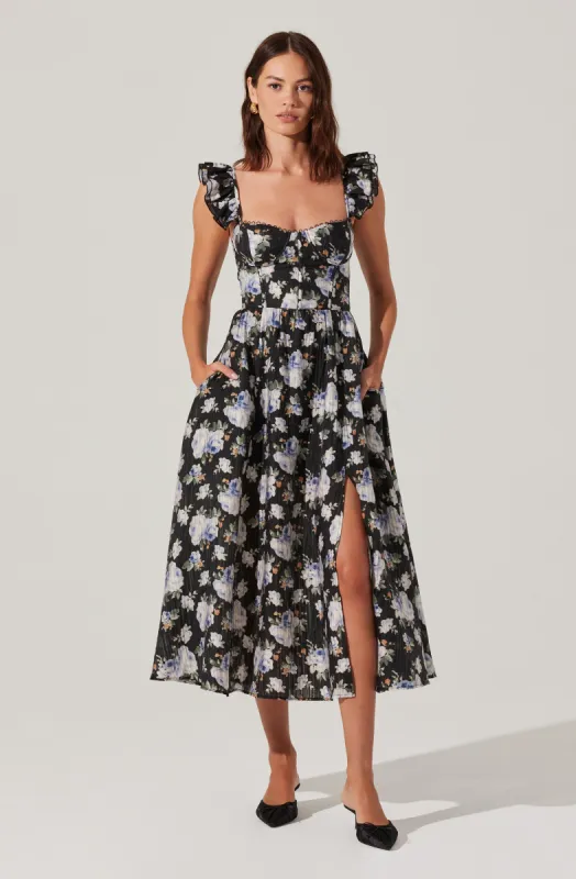 Wedelia Floral Bustier Midi Dress sold by Astr