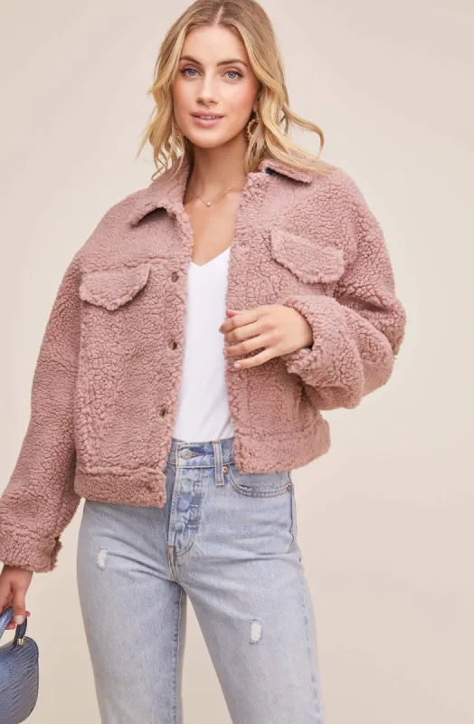 Faux Shearling Trucker Jacket sold by Astr