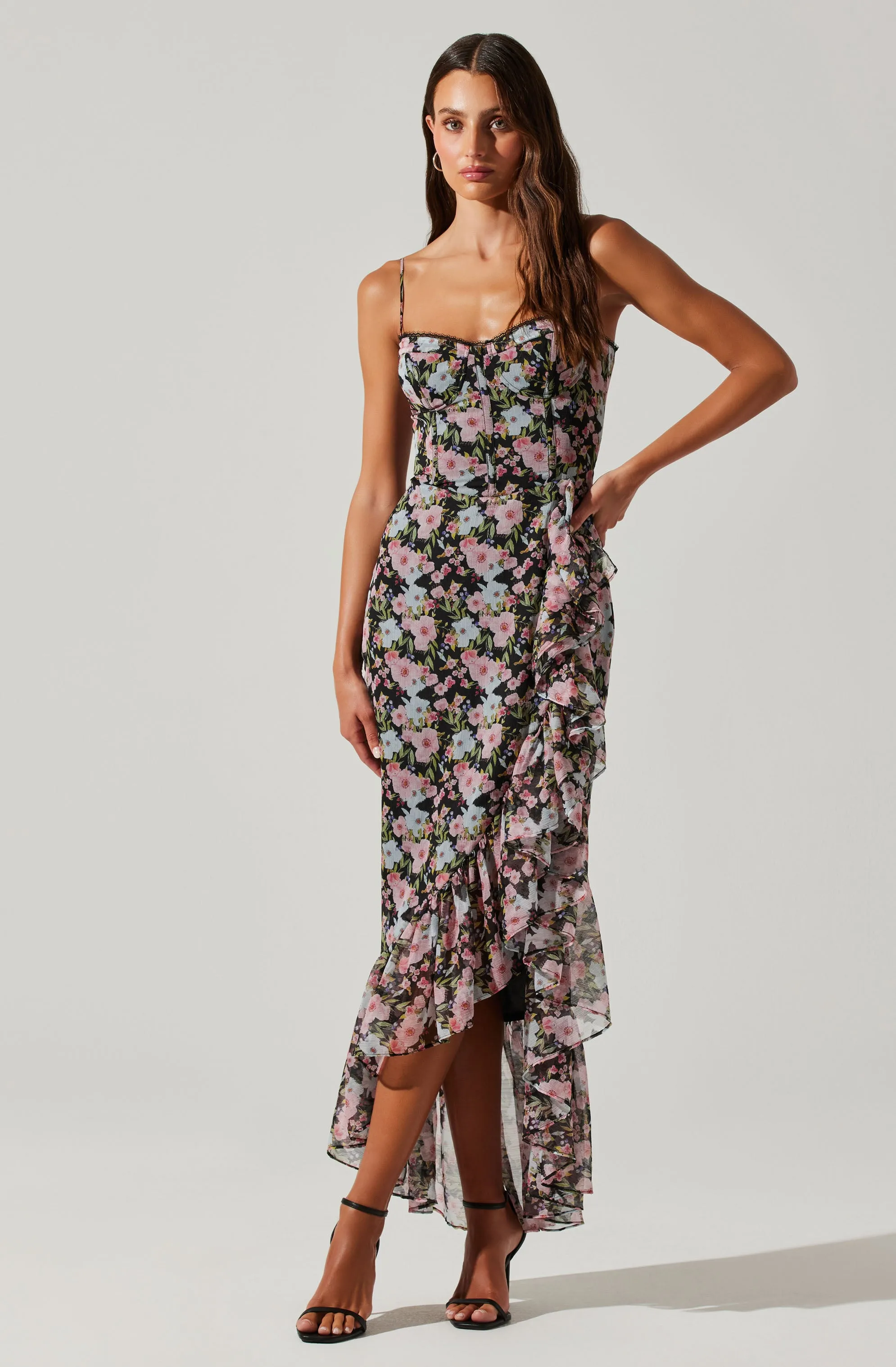 Brisbane Asymmetrical Floral Midi Dress sold by Astr product image thumbnail 3