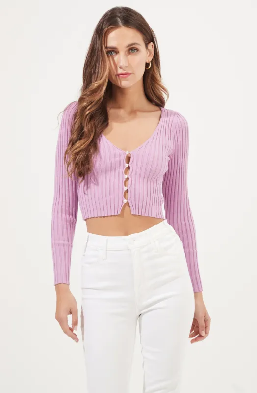 Lottie Pearl Button Cardigan sold by Astr