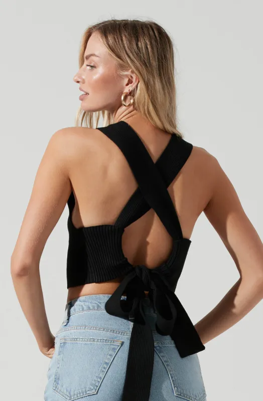 Tie Back Sweater Tank Top sold by Astr