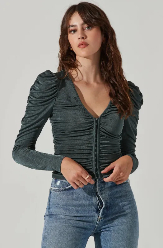 Ruched Front Long Sleeve Top sold by Astr