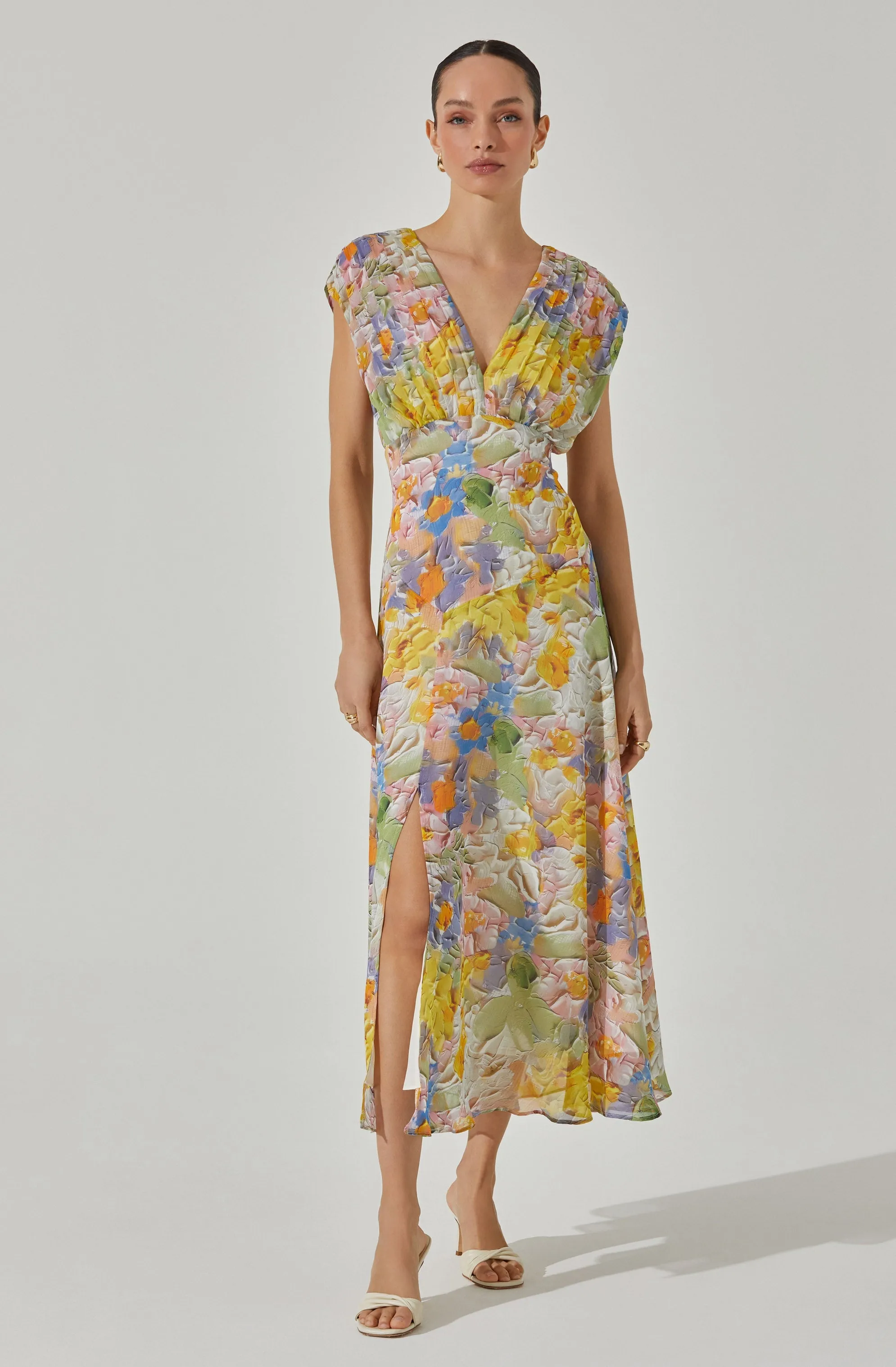 V-Neck Pleated Midi Dress sold by Astr