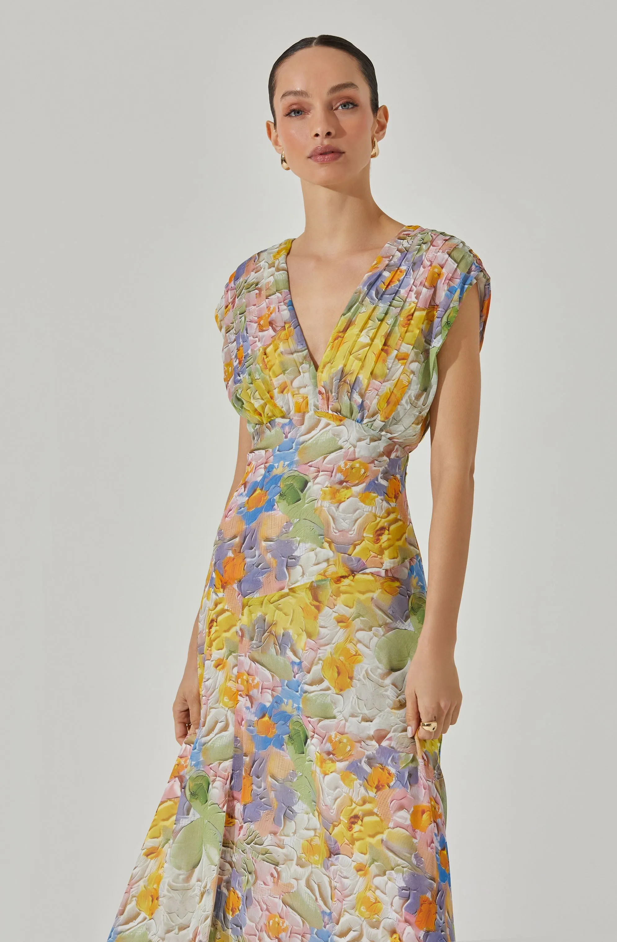 V-Neck Pleated Midi Dress sold by Astr product image thumbnail 4