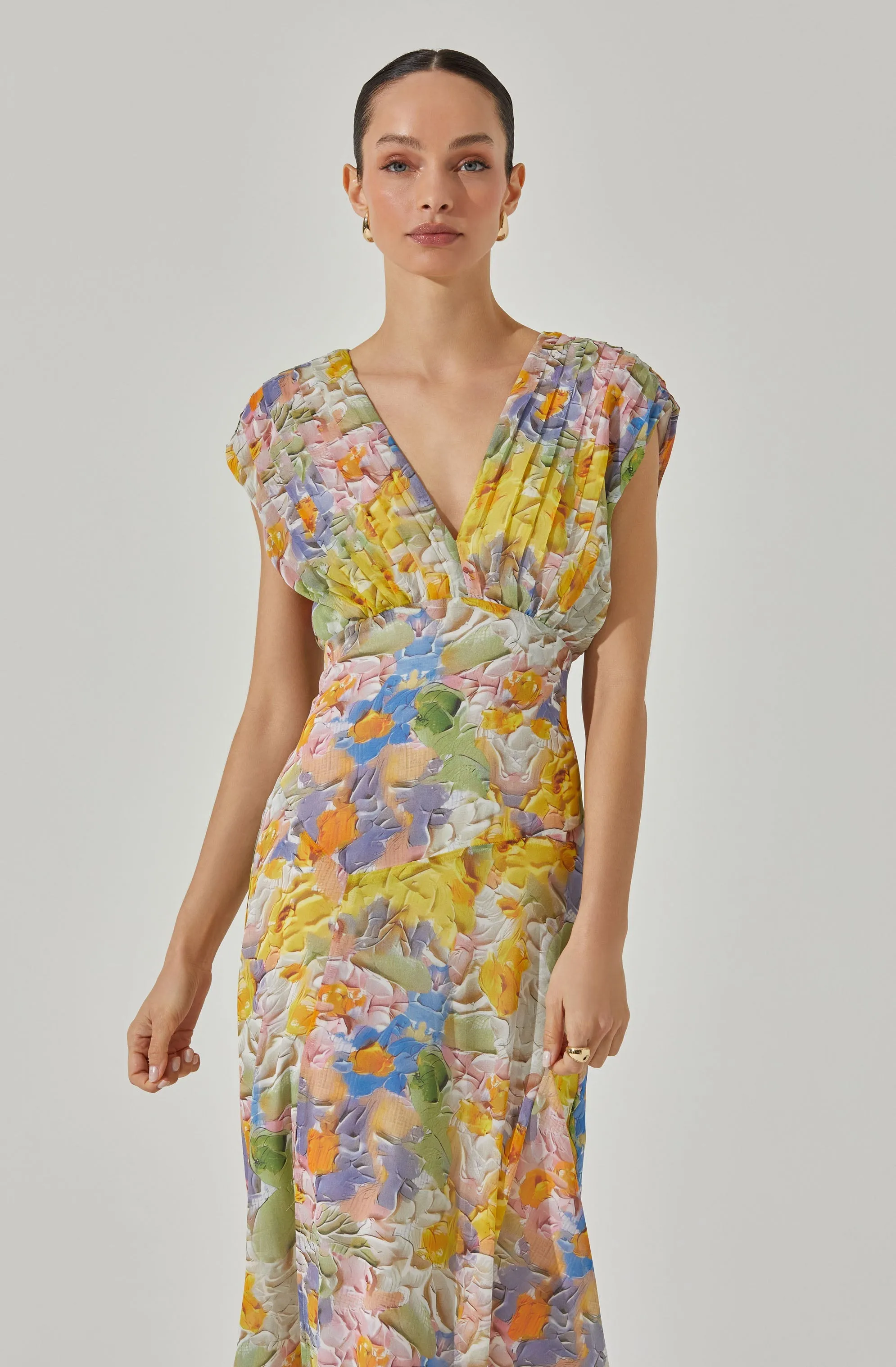 V-Neck Pleated Midi Dress sold by Astr product image thumbnail 2