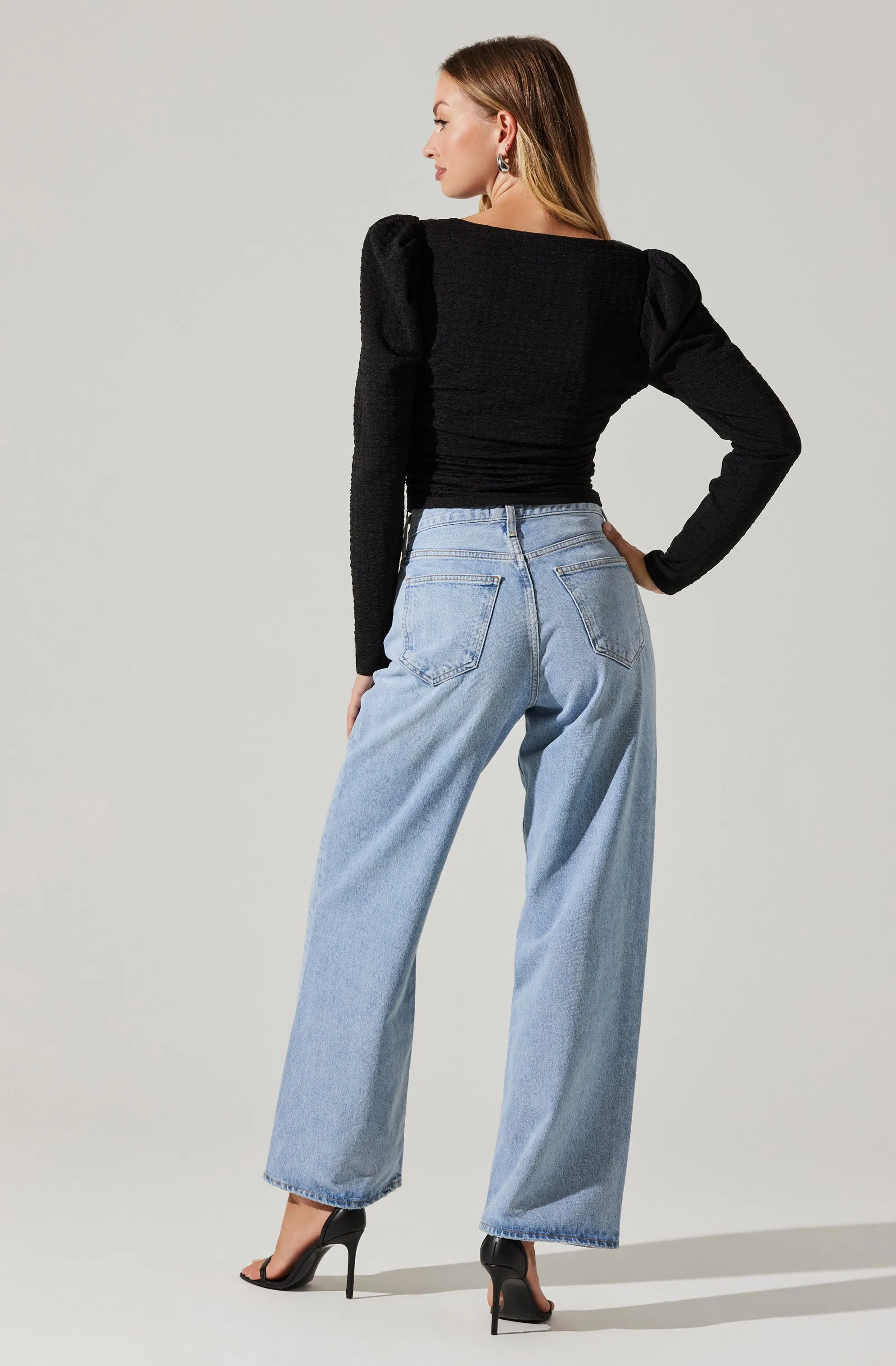 Textured Knit Puff Sleeve Top sold by Astr product image thumbnail 5