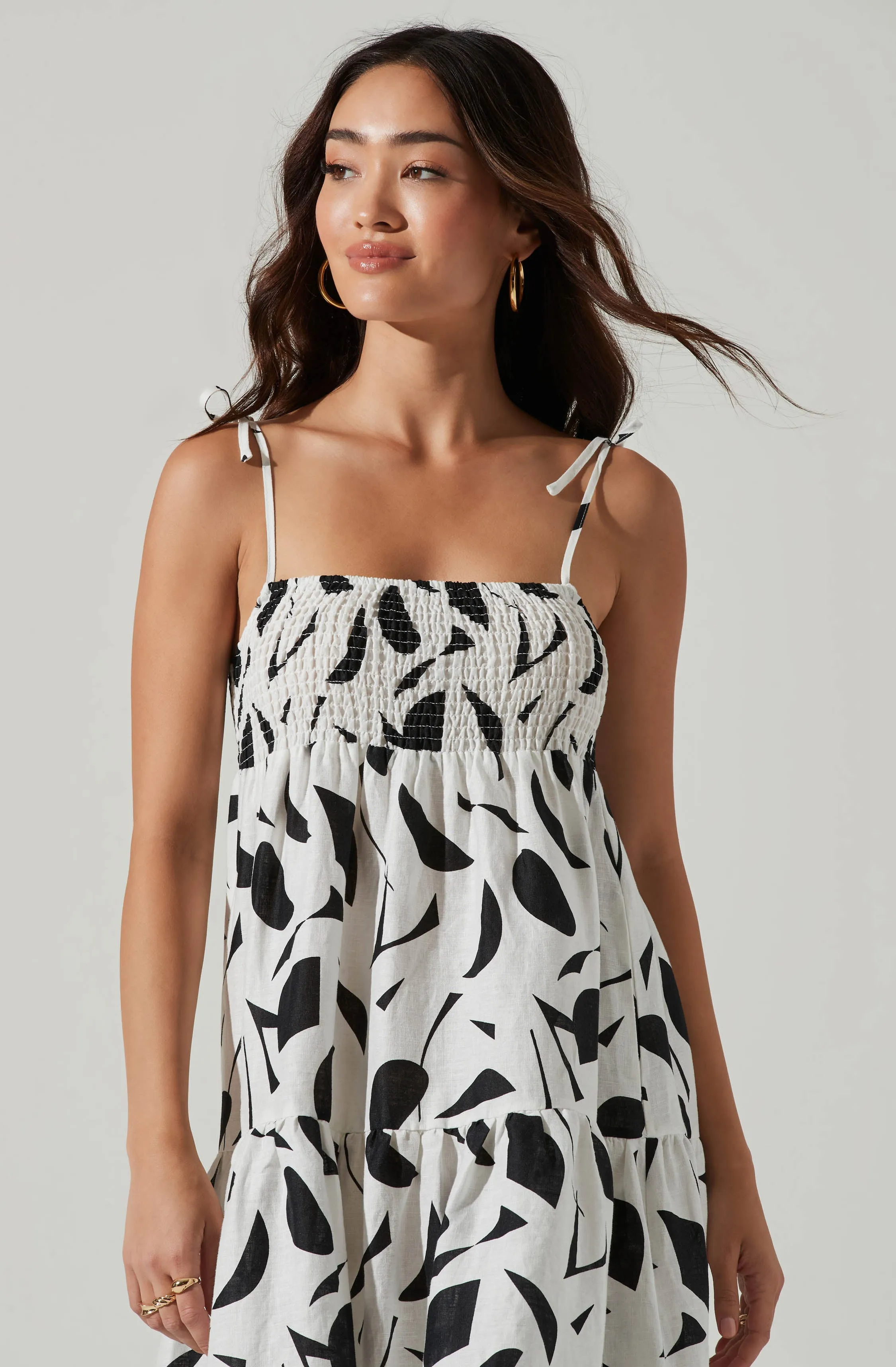 Marlene Square Neck Smocked Midi Dress sold by Astr product image thumbnail 3