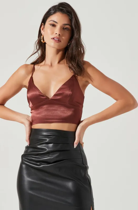 Libby Satin Crop Top made by Astr