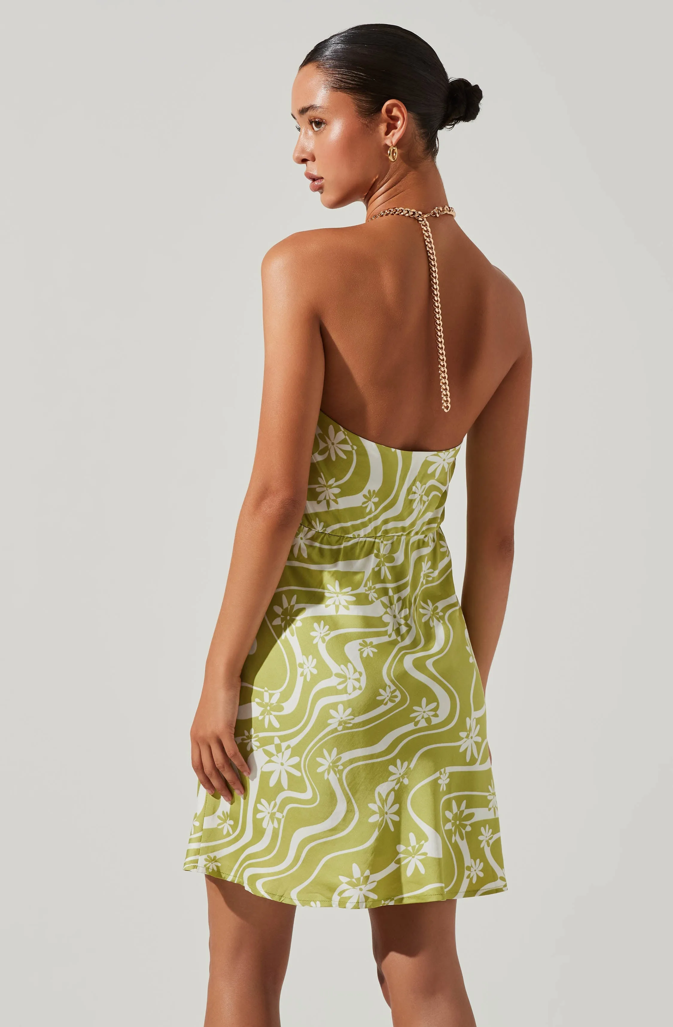 Quinta Retro Floral Halter Mini Dress sold by Astr product image thumbnail 5