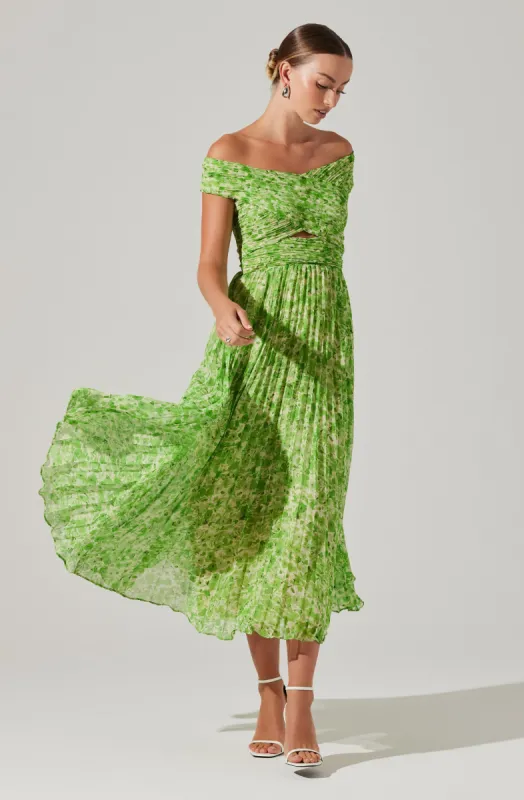 Leonara Pleated Midi dress sold by Astr