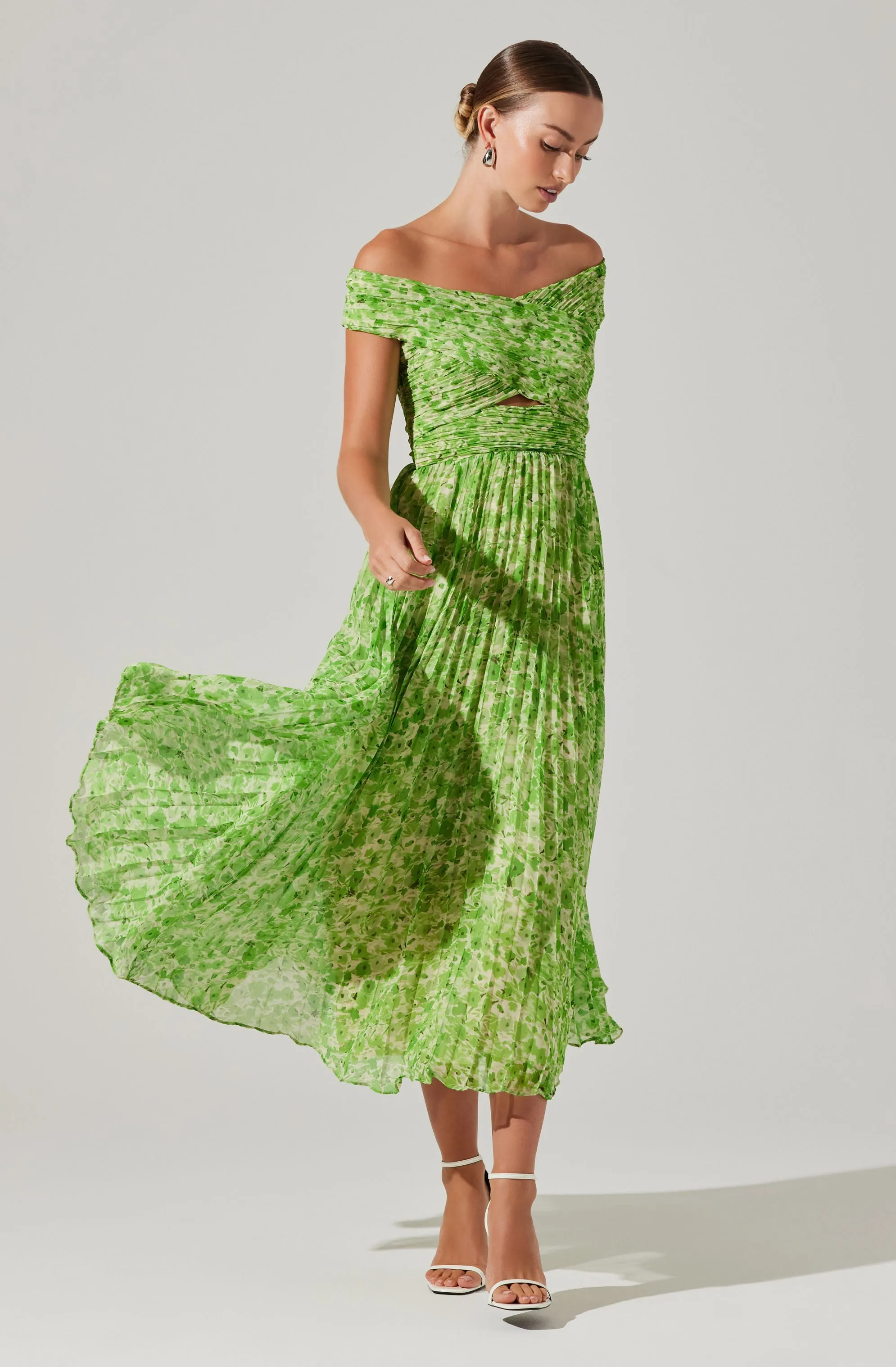 Leonara Pleated Midi dress sold by Astr