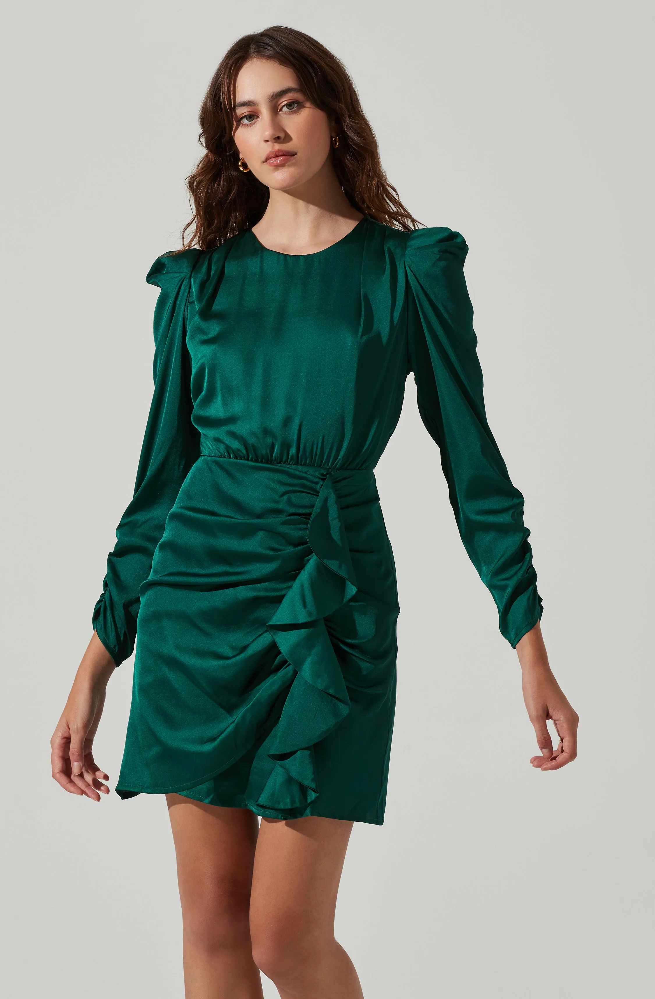 Long Sleeve Ruffle Front Mini Dress sold by Astr product image thumbnail 2