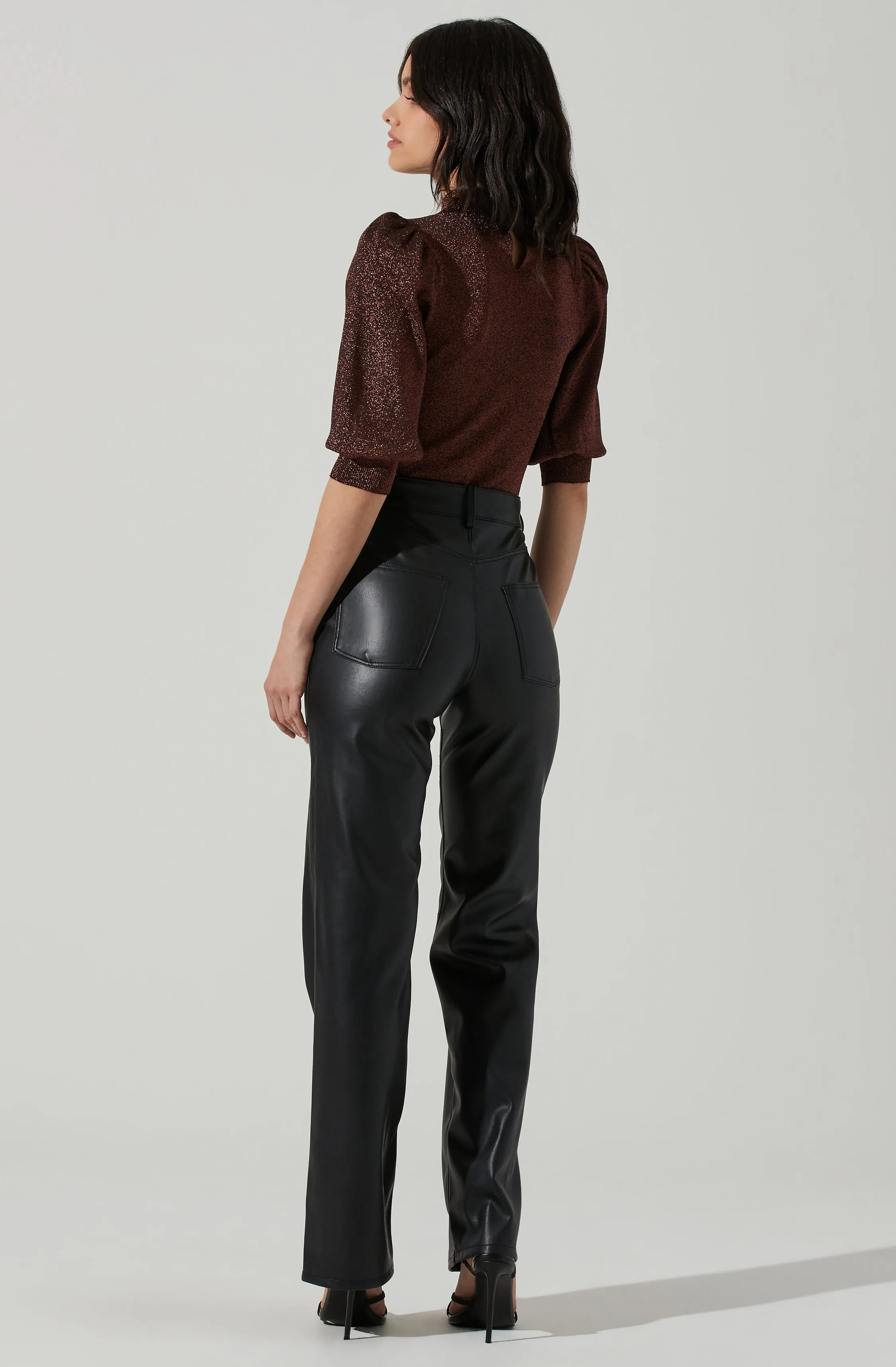 Kay Metallic Puff Sleeve Sweater sold by Astr product image thumbnail 4