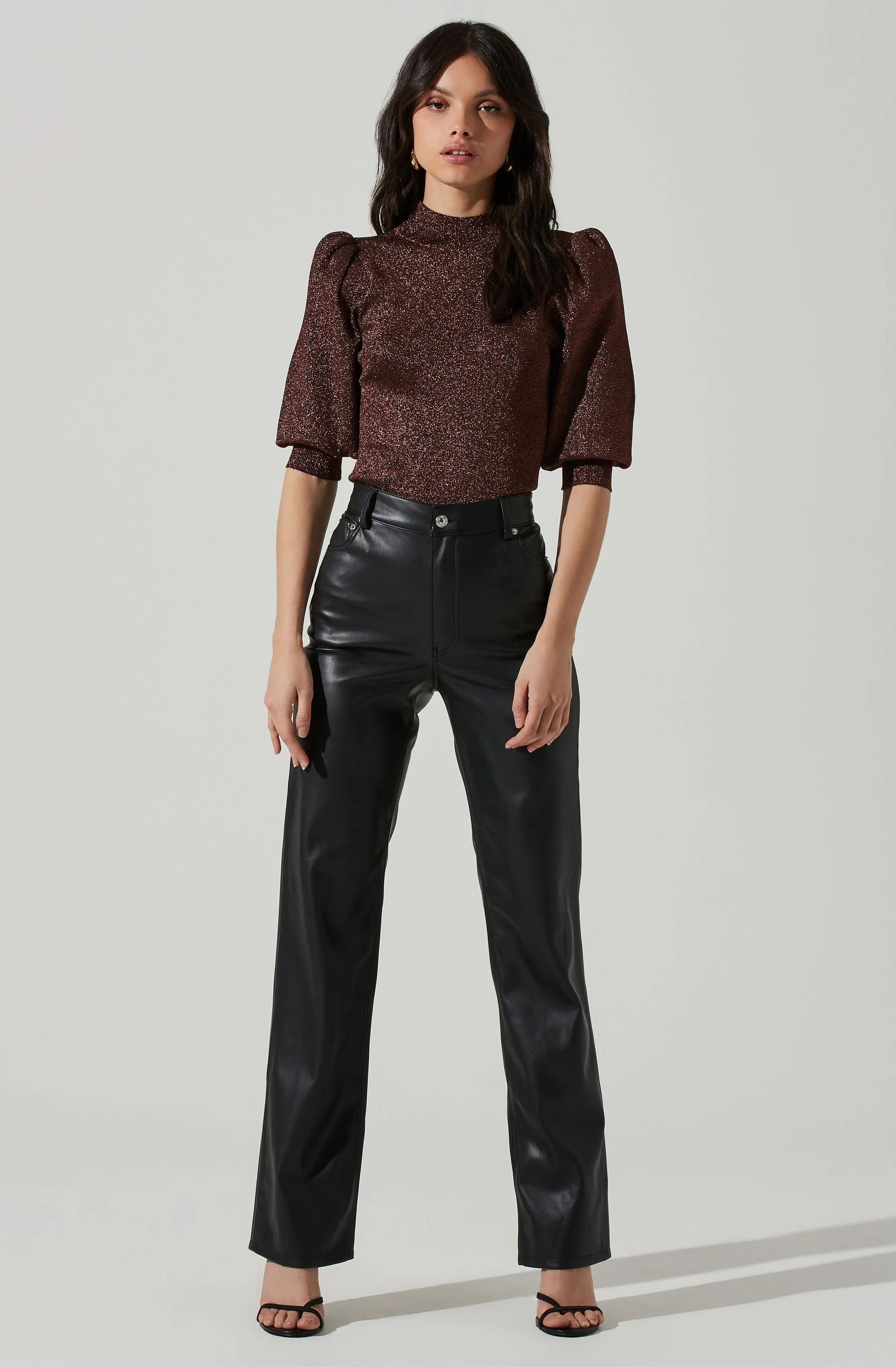 Kay Metallic Puff Sleeve Sweater sold by Astr product image thumbnail 3