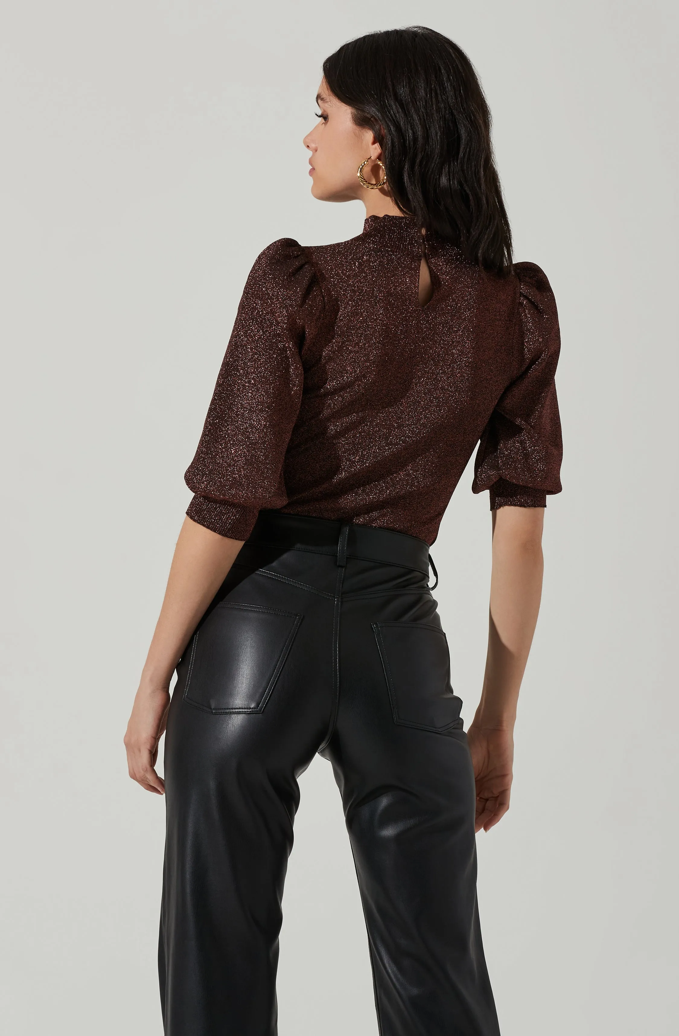 Kay Metallic Puff Sleeve Sweater sold by Astr product image thumbnail 5