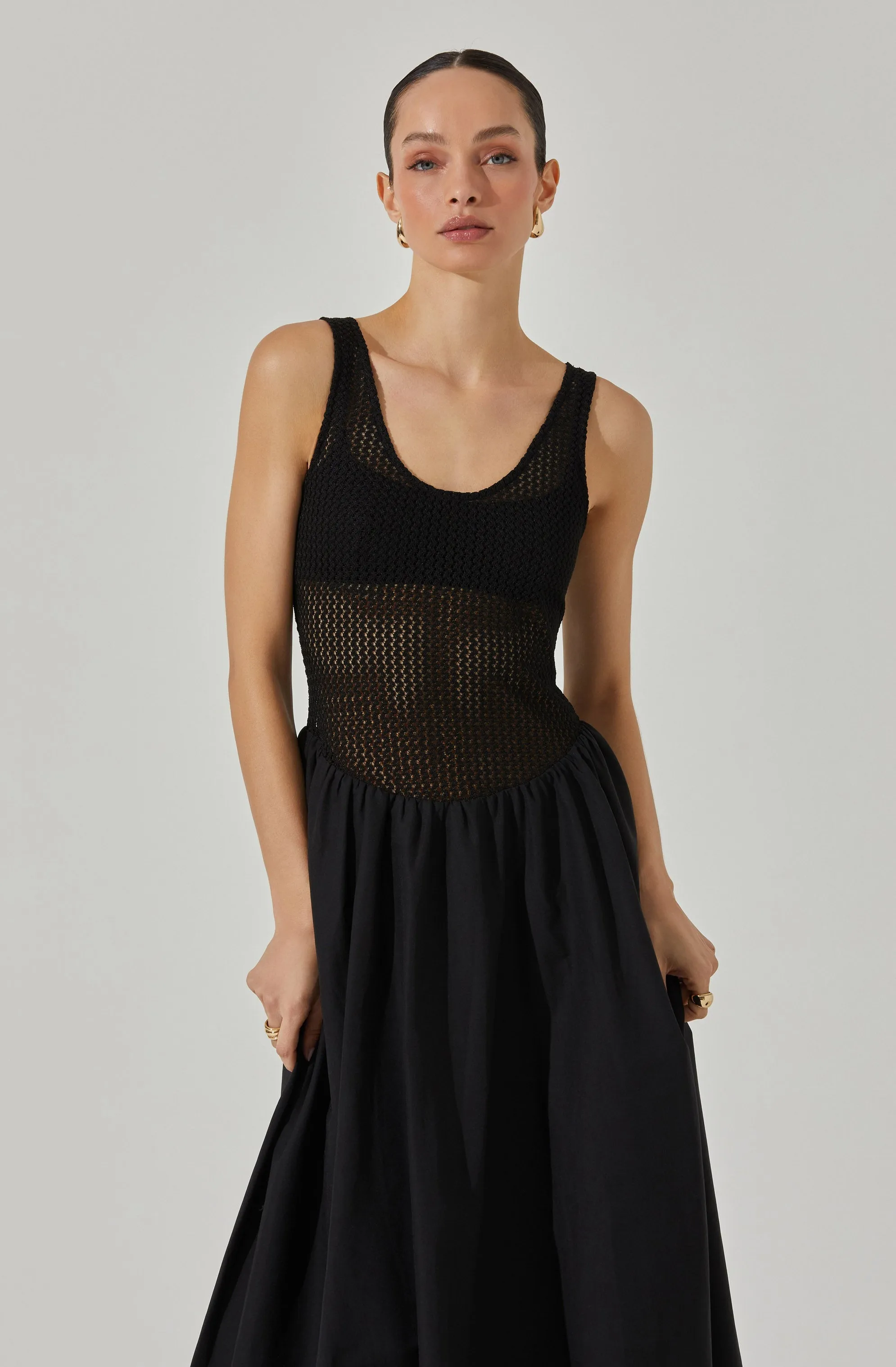 Contrast Bubble Hem Midi Dress sold by Astr product image thumbnail 4