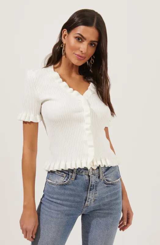 Ruffle Hem Sweater sold by Astr