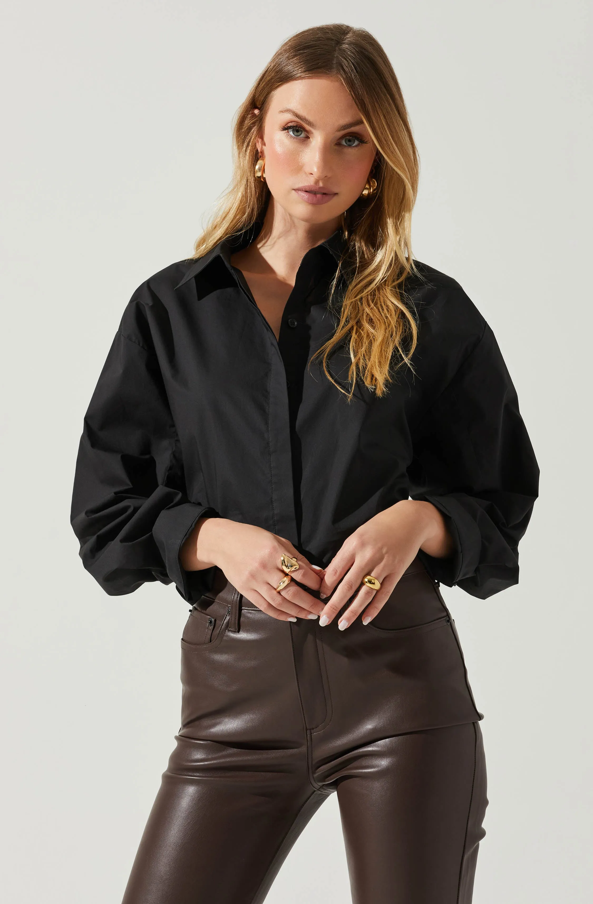 Sienna Cutout Button Up Top sold by Astr