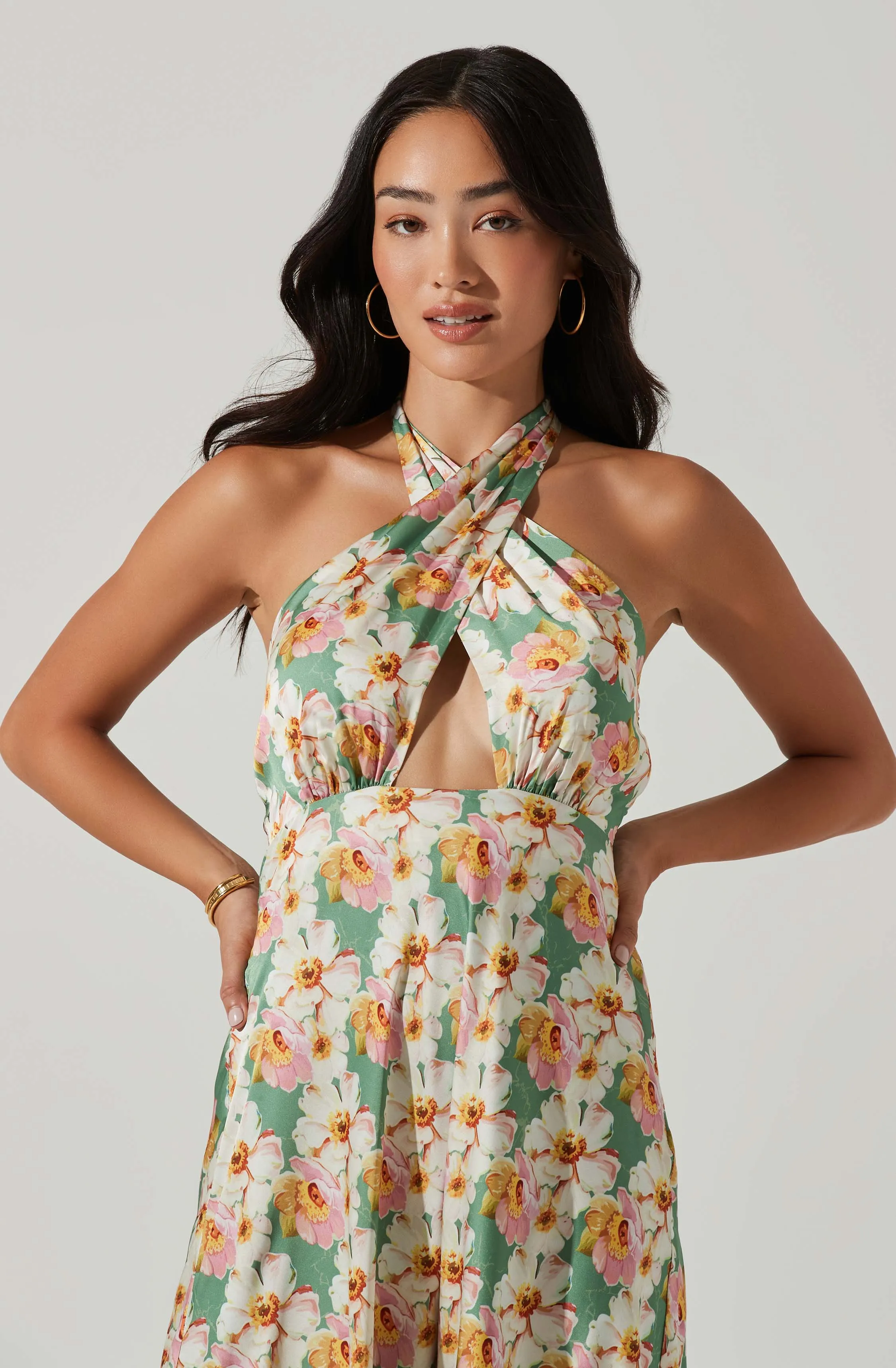 Giova Floral Halter Midi Dress sold by Astr product image thumbnail 3