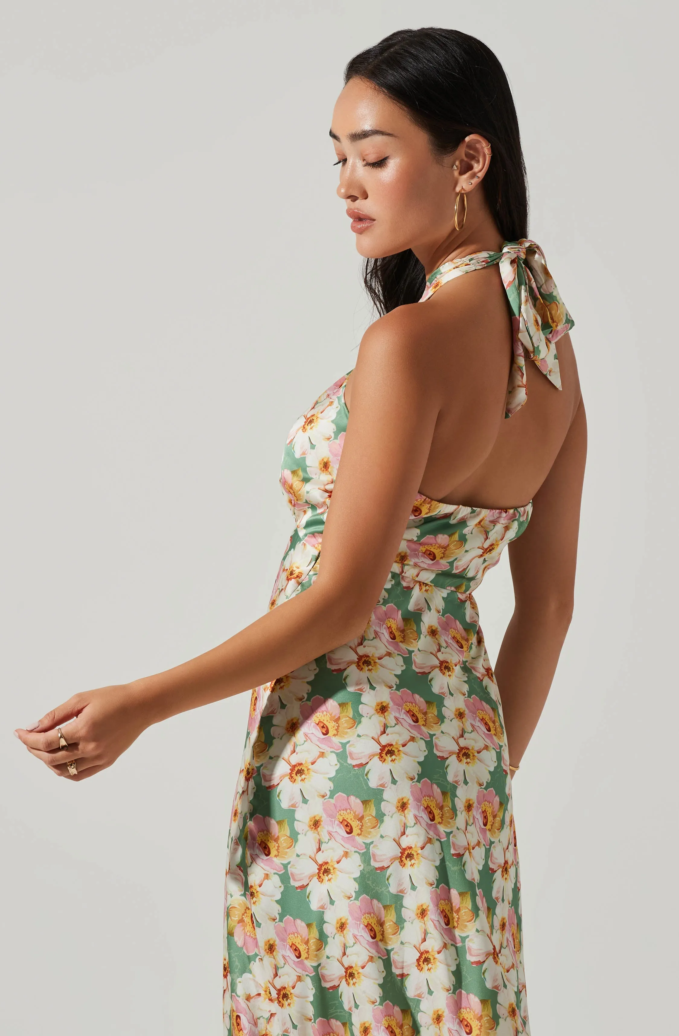 Giova Floral Halter Midi Dress sold by Astr product image thumbnail 4
