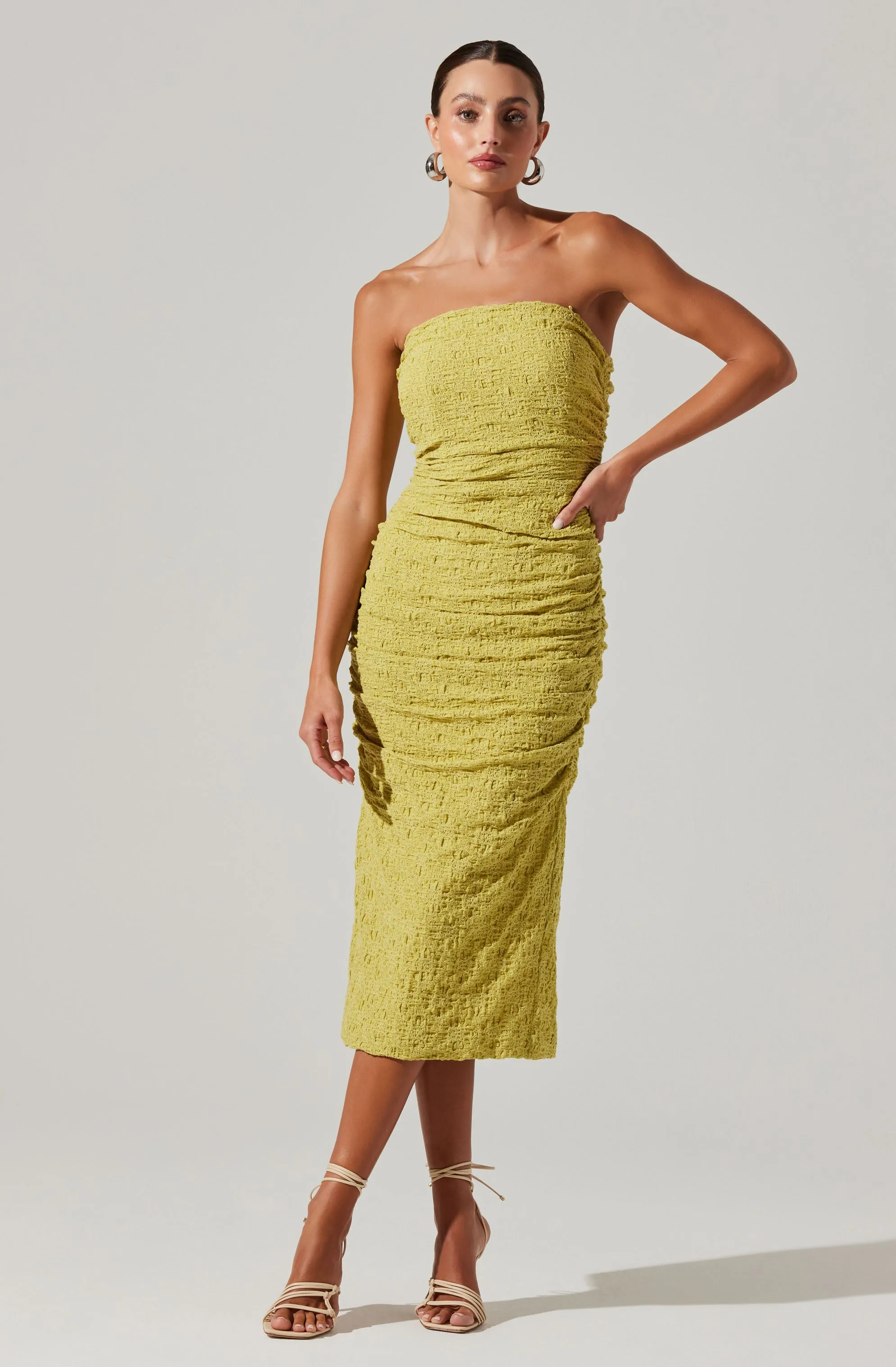 Galia Strapless Midi Dress sold by Astr