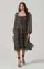 Floral Ruched Bust Long Sleeve Midi Dress sold by Astr