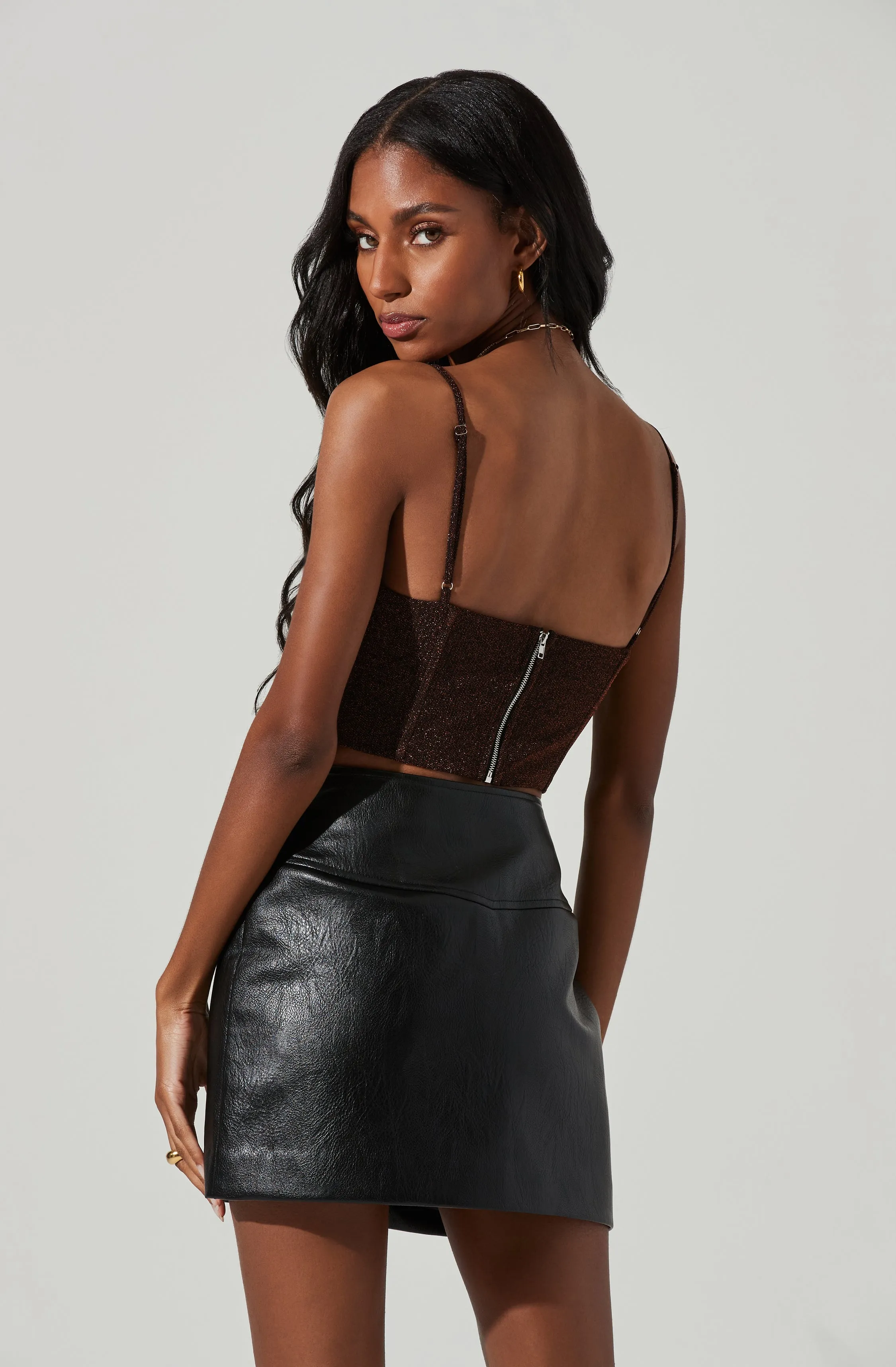 Suri Metallic Crop Top sold by Astr product image thumbnail 5