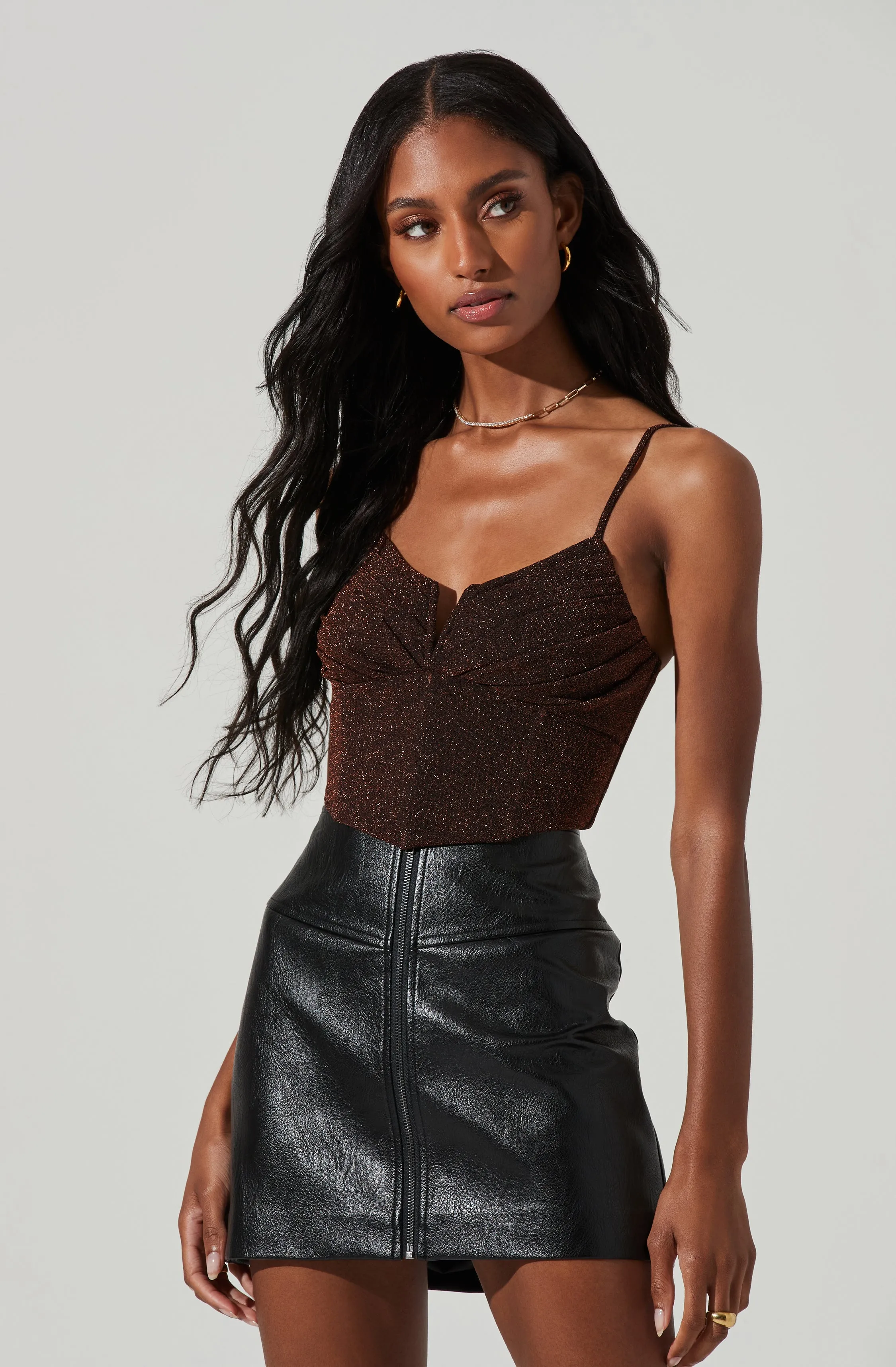 Suri Metallic Crop Top sold by Astr product image thumbnail 4