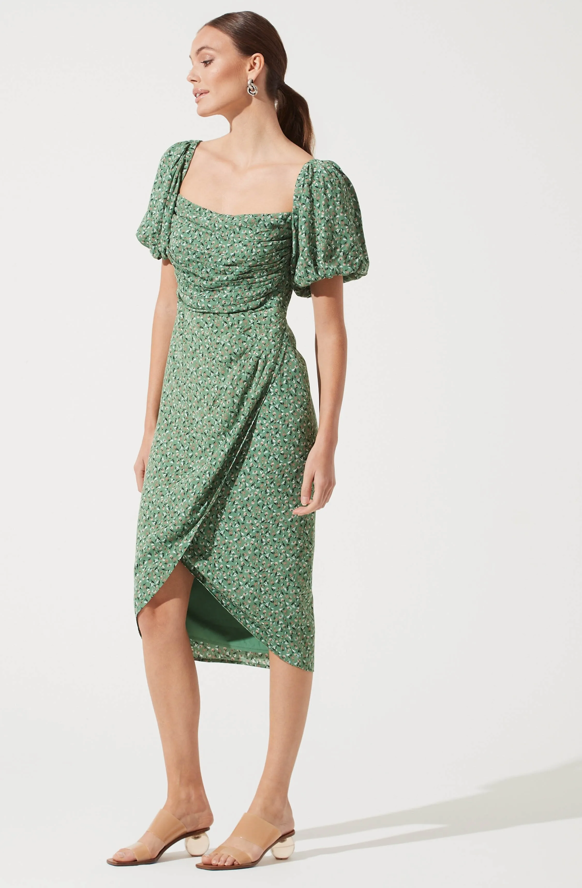 Square Neck Bubble Sleeve Dress sold by Astr product image thumbnail 2