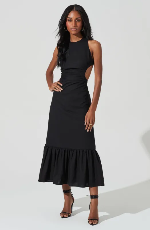 Open Back Linen Maxi Dress sold by Astr